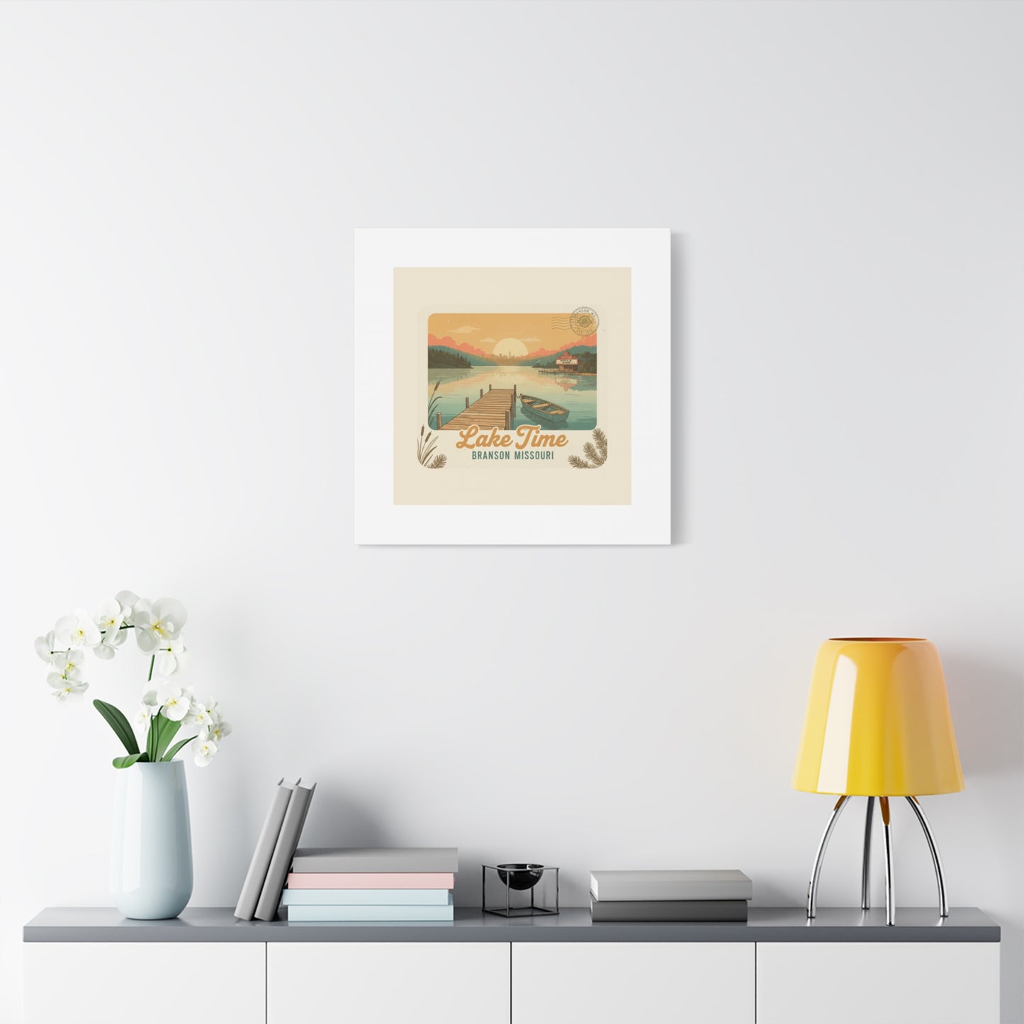 Vintage Postcard Canvas Lake Time Print