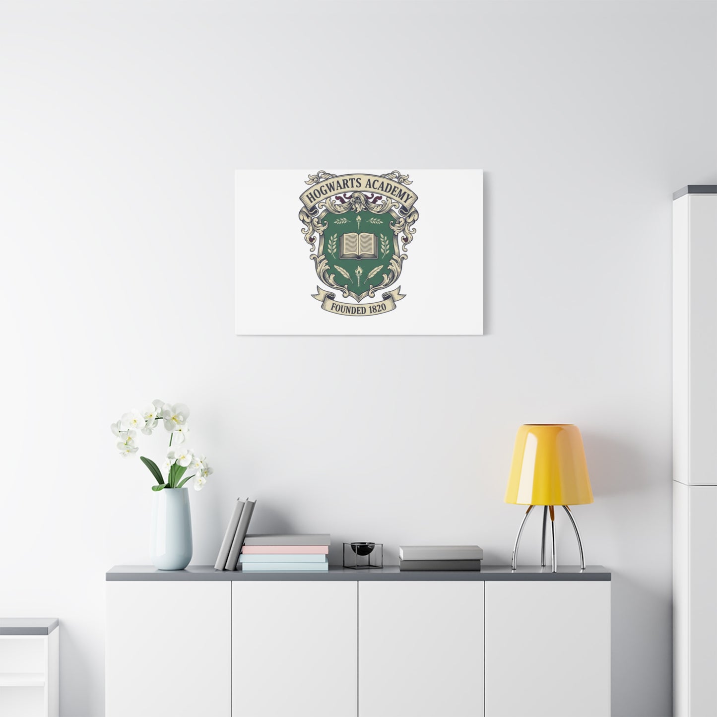 Hogwarts Ivy-Style Emblem Canvas | vintage club logo, old money crest