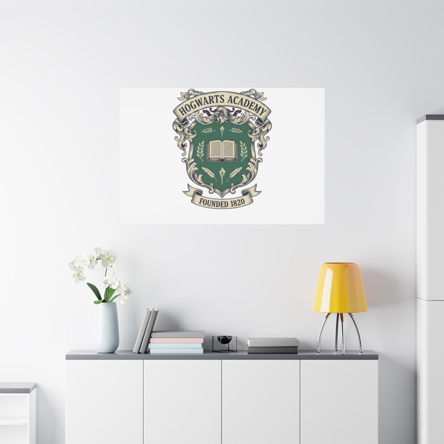 Hogwarts Ivy-Style Emblem Canvas | vintage club logo, old money crest