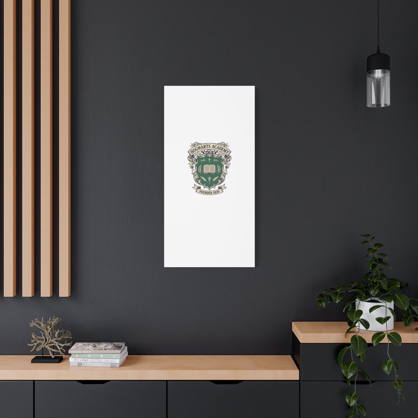 Hogwarts Ivy-Style Emblem Canvas | vintage club logo, old money crest