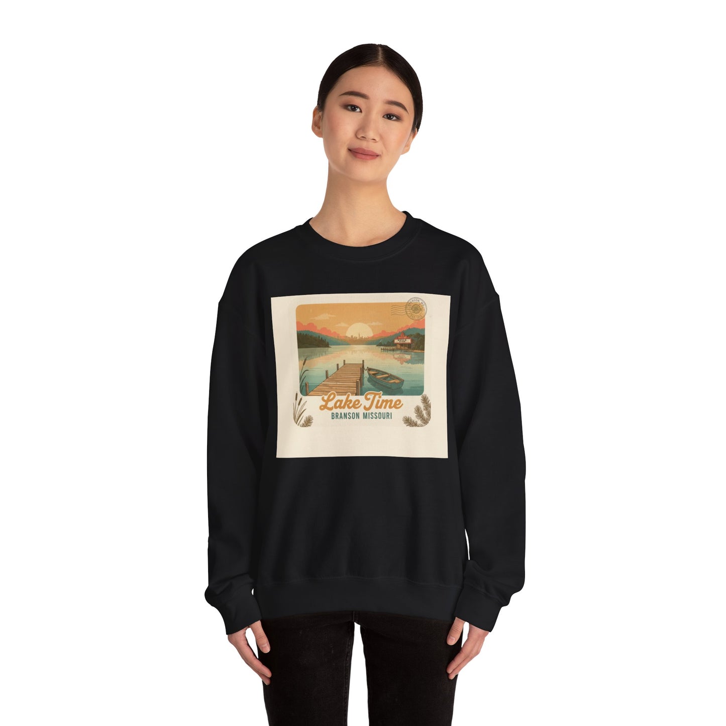 Lake Time vintage postcard sweatshirt