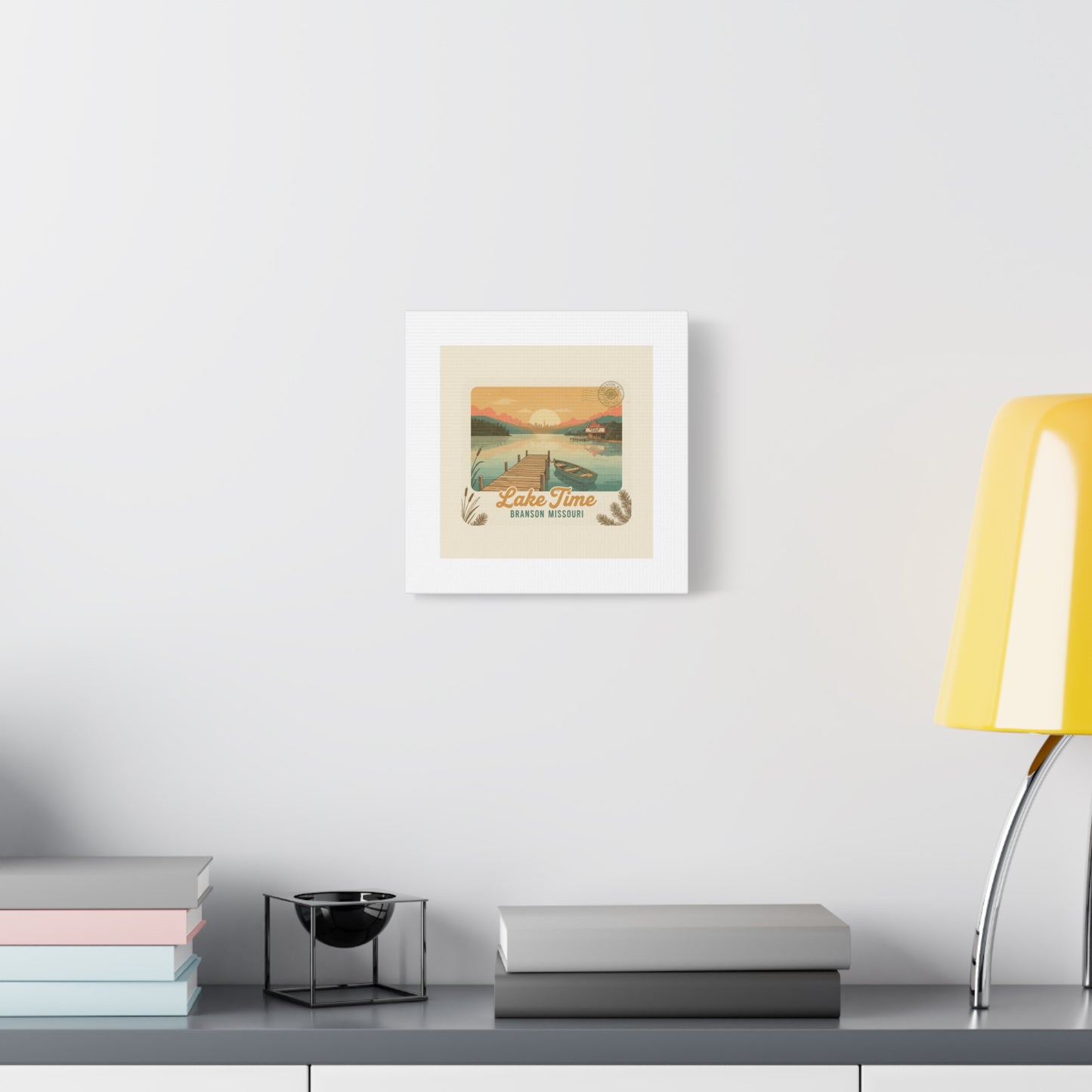 Vintage Postcard Canvas Lake Time Print