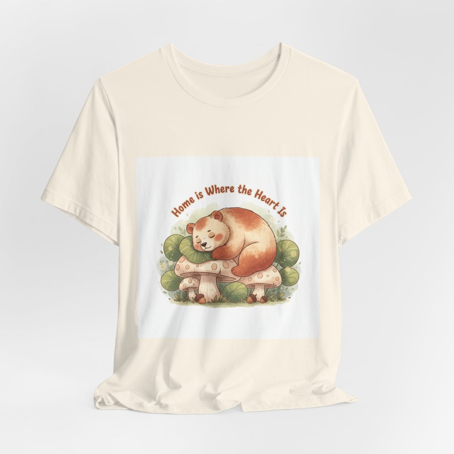 Cozy Sleeping Bear Illustration Tee | cute animal illustration, winter forest art