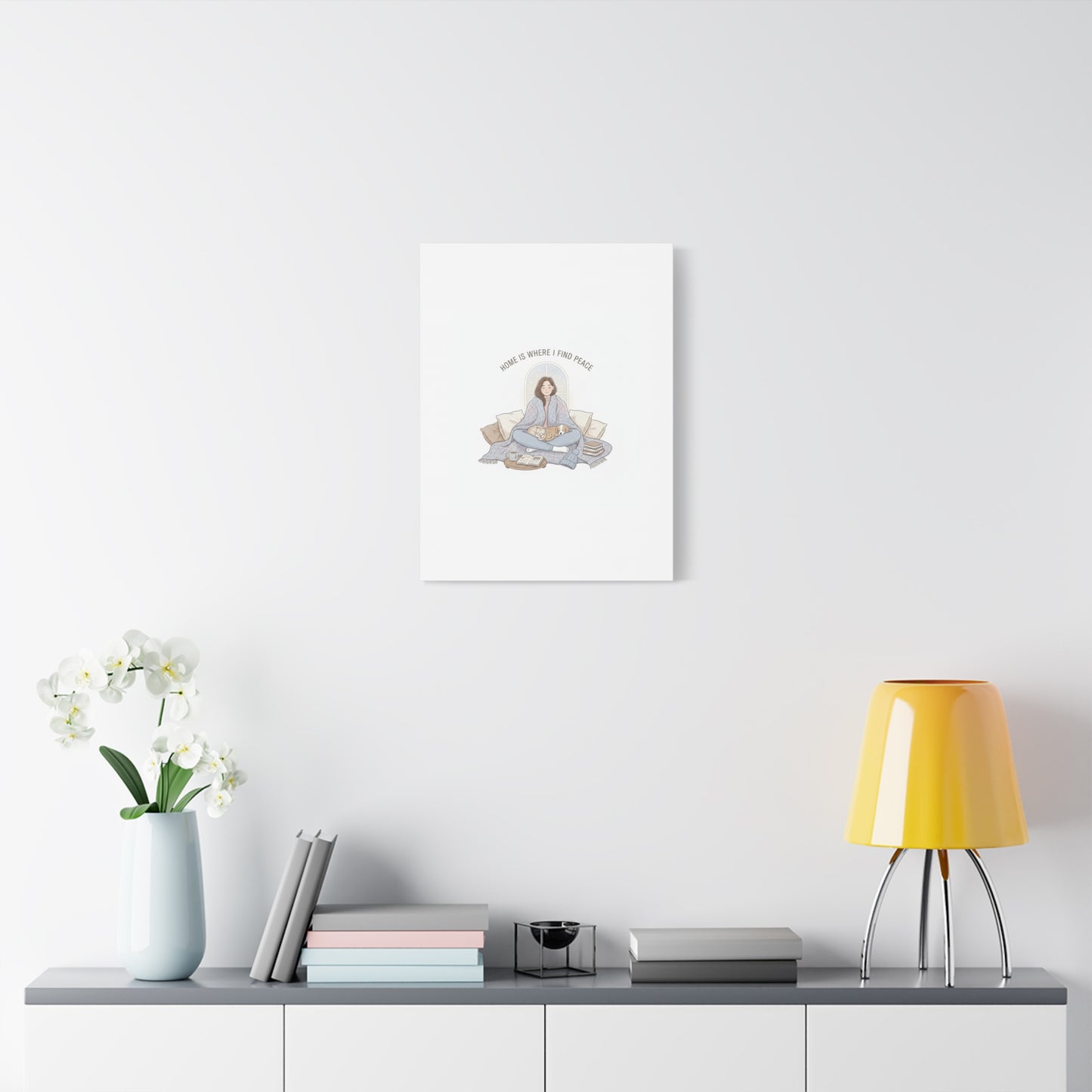 Home Is Where I Find Peace Canvas | Cozy Homebody Wall Art, Introvert Winter