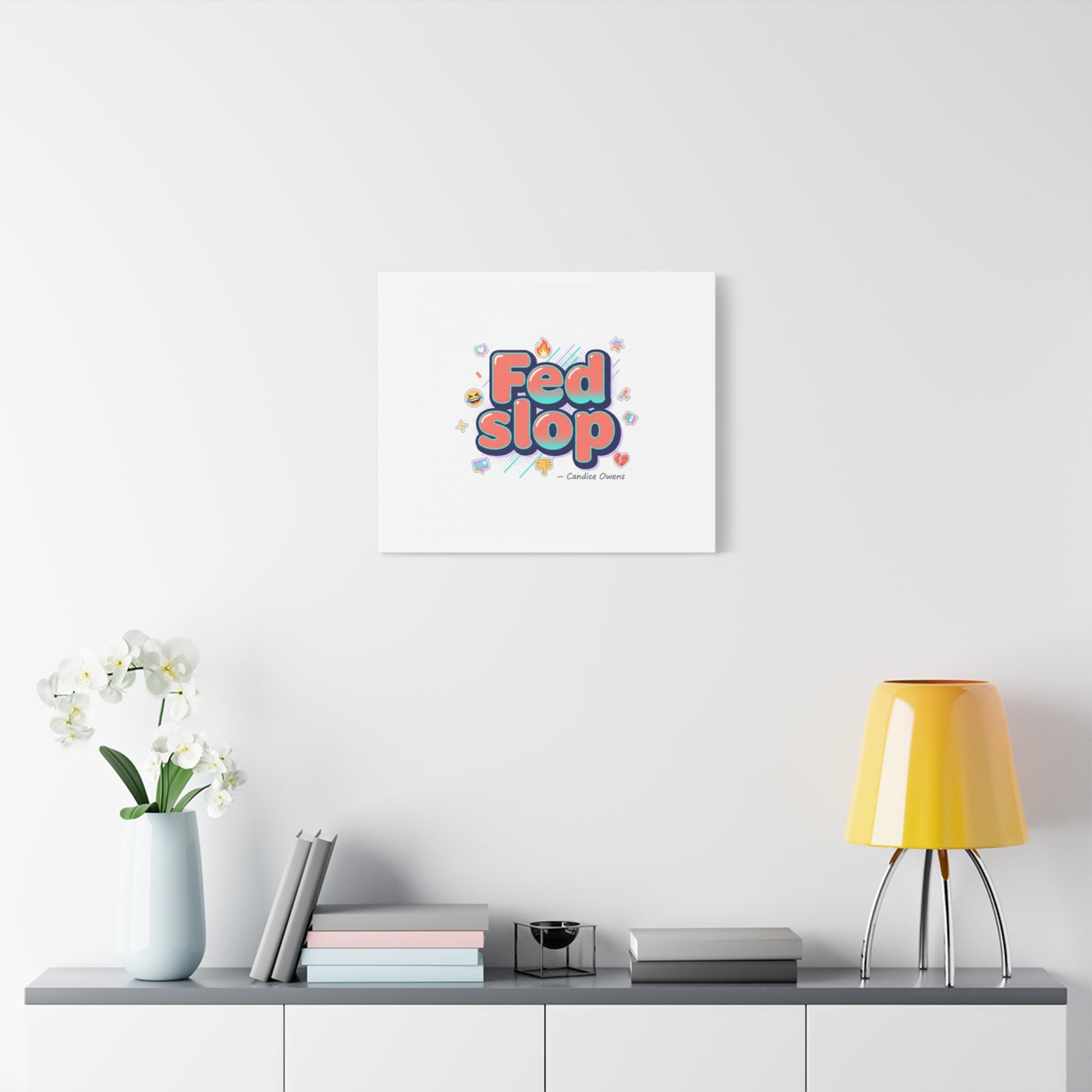 Fed Slop Canvas, Stretched Matte Print | Gen-Z Slang, Meme Text