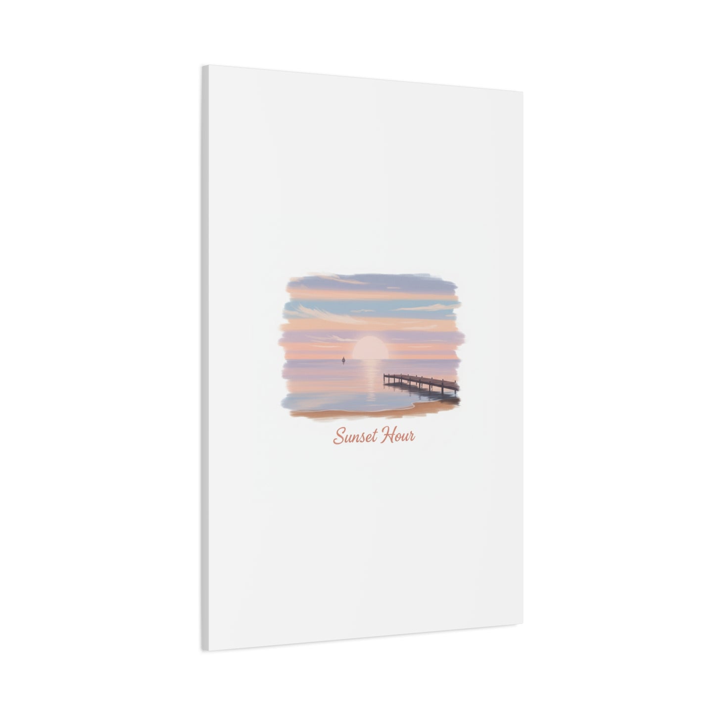 Sunset Hour Canvas, Matte Stretched 1.25" | Minimal Luxe Gold Accent