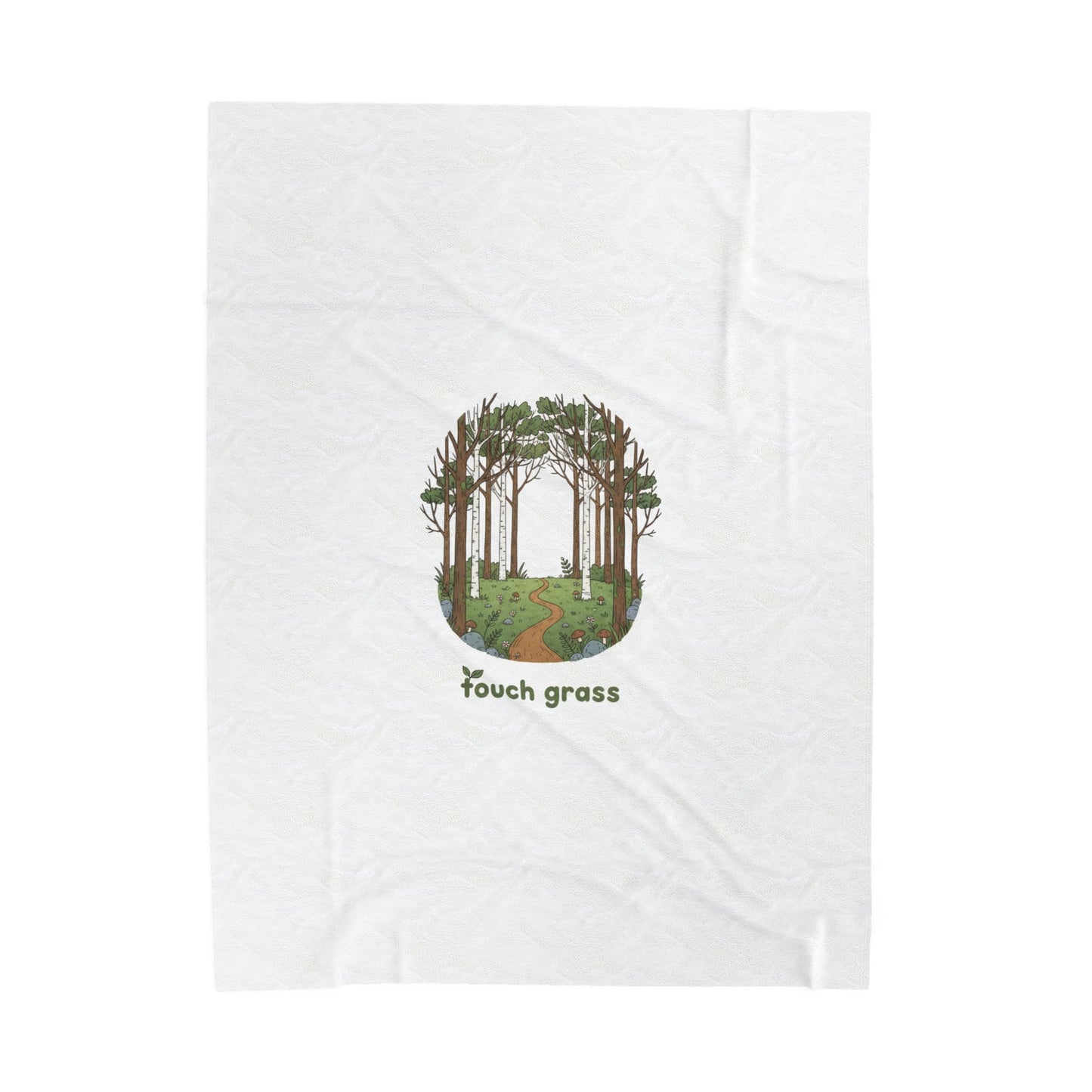 touch grass woodland scene Velveteen Blanket, goblincore mushroom aesthetic