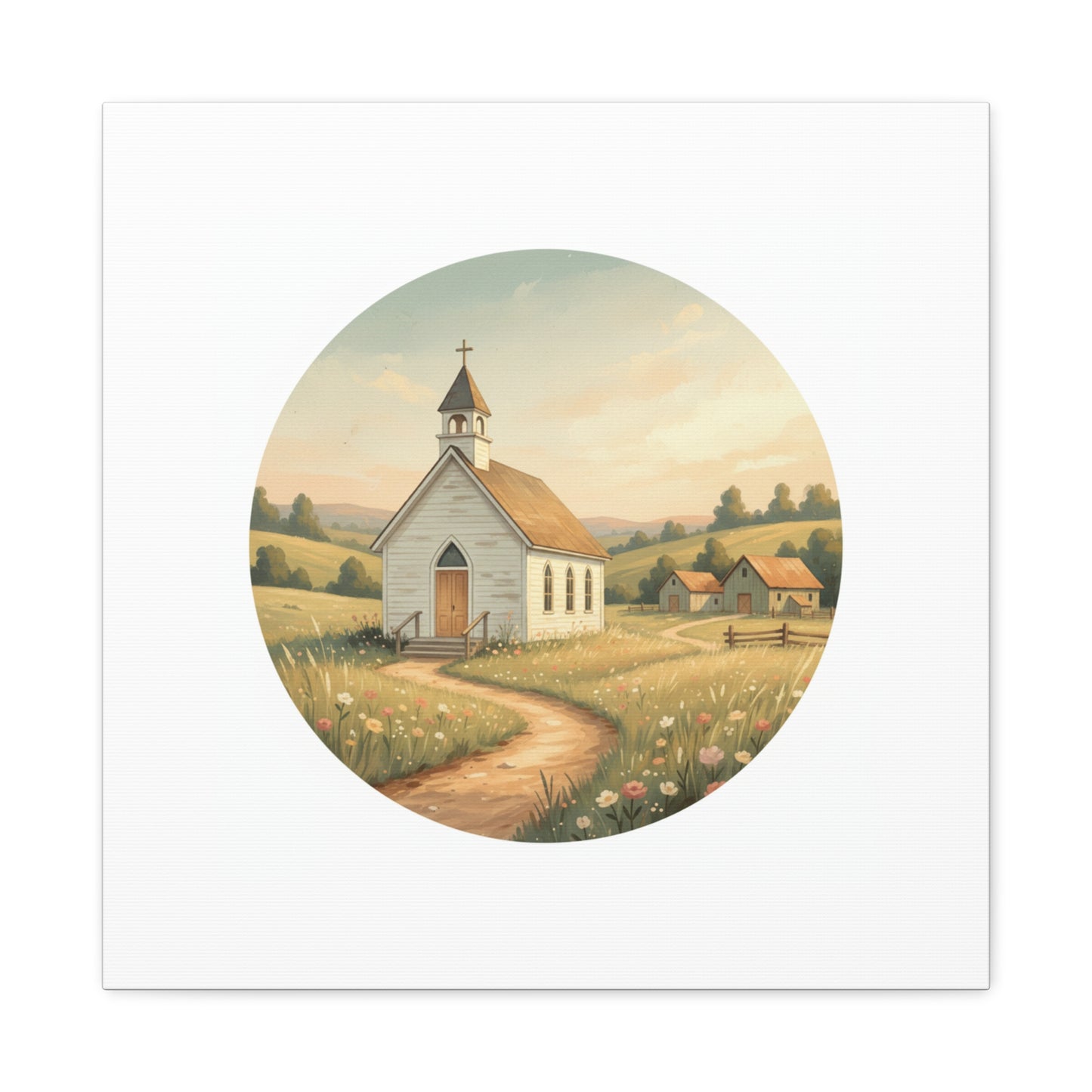 Country Church Matte Canvas, Stretched, 1.25"