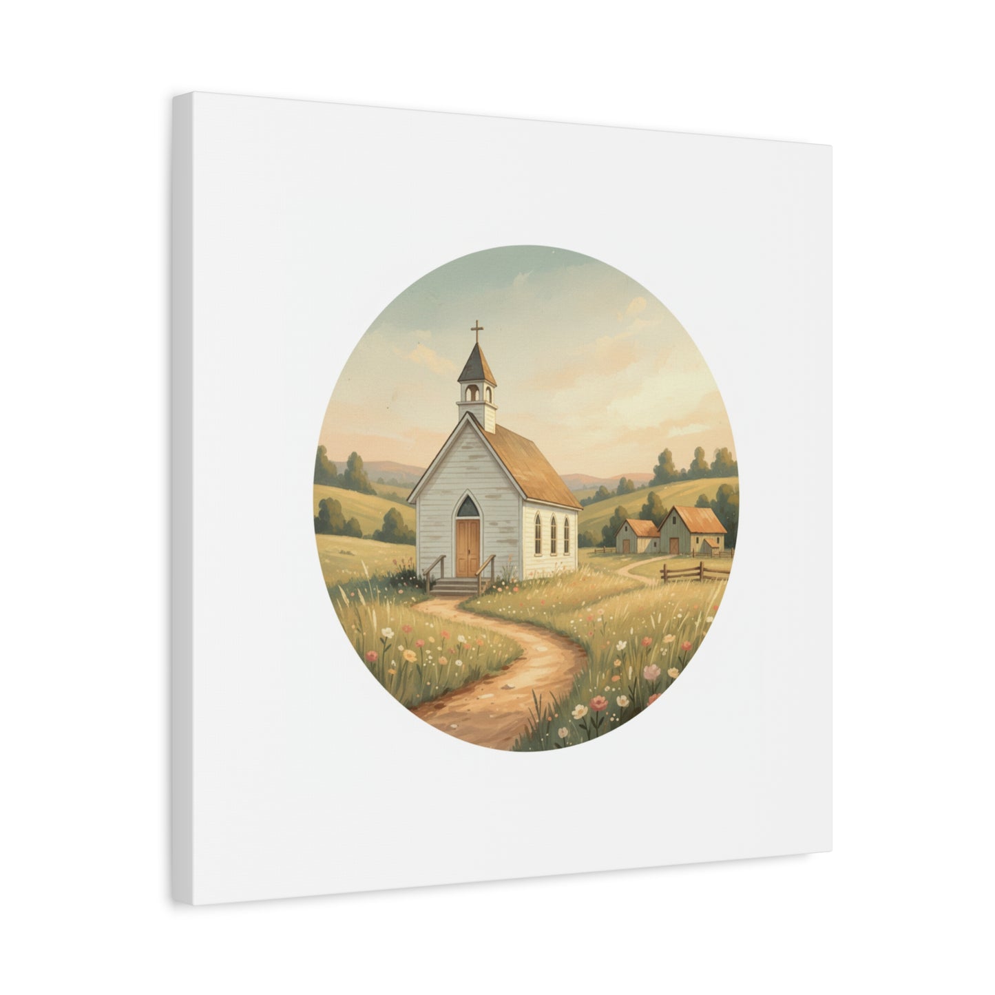 Country Church Matte Canvas, Stretched, 1.25"