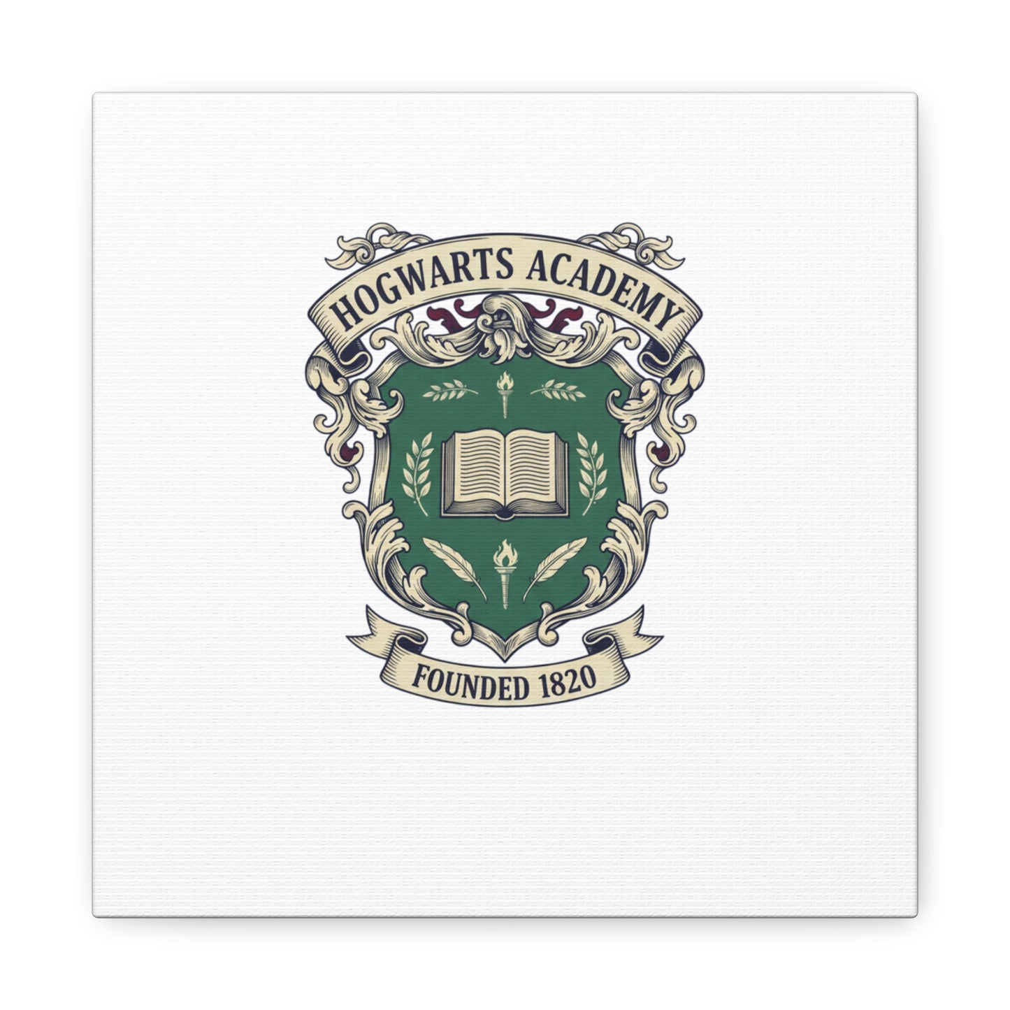 Hogwarts Ivy-Style Emblem Canvas | vintage club logo, old money crest