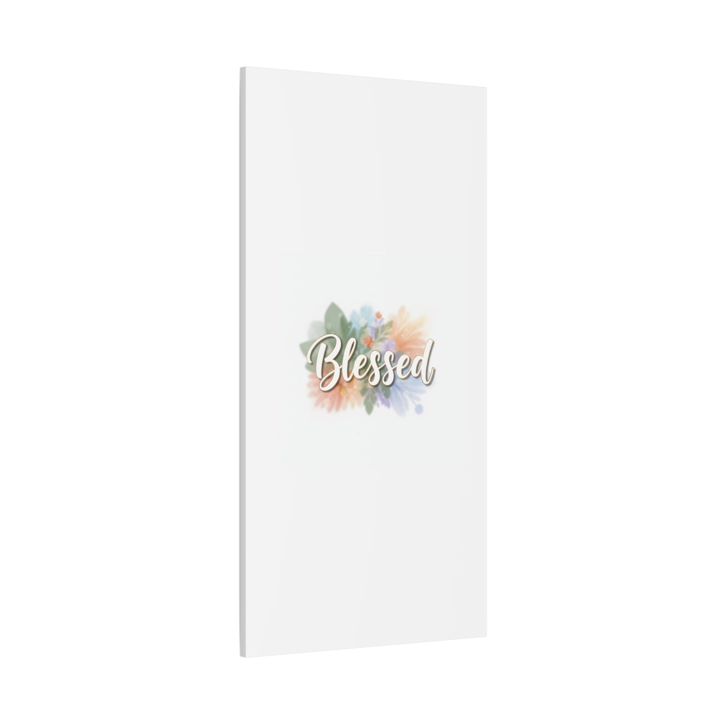 Blessed Floral Script Canvas
