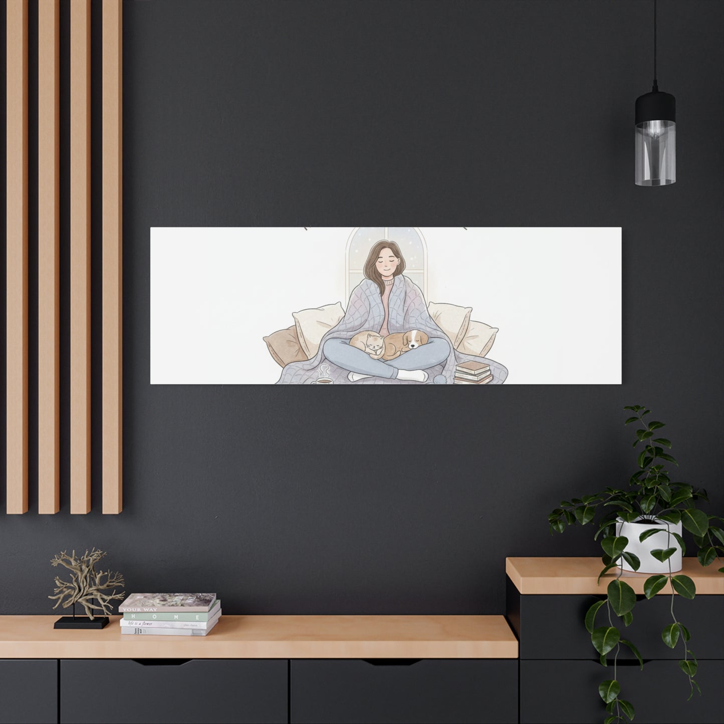 Home Is Where I Find Peace Canvas | Cozy Homebody Wall Art, Introvert Winter
