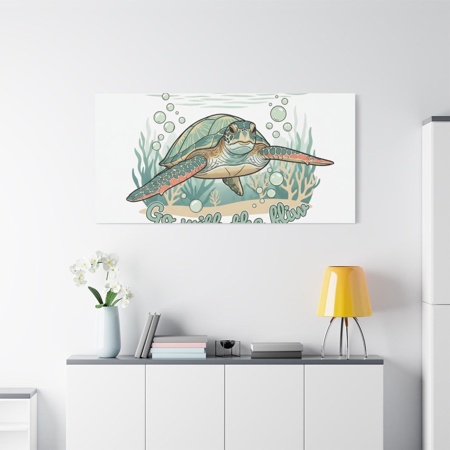 Go with the Flow Turtle Canvas