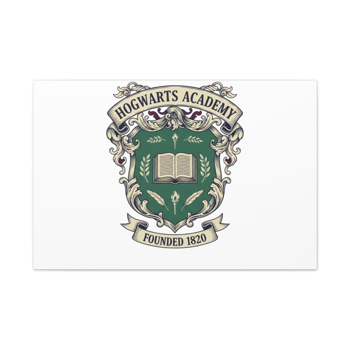 Hogwarts Ivy-Style Emblem Canvas | vintage club logo, old money crest