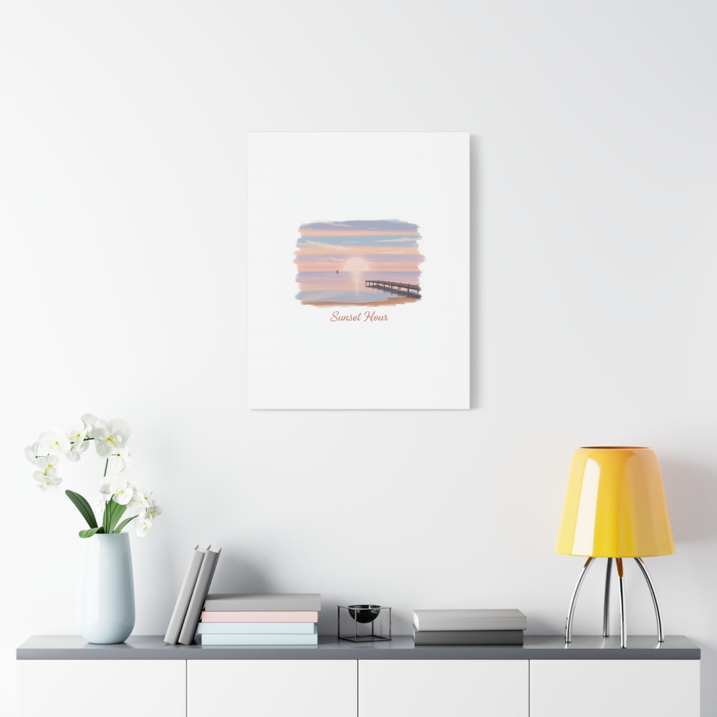 Sunset Hour Canvas, Matte Stretched 1.25" | Minimal Luxe Gold Accent