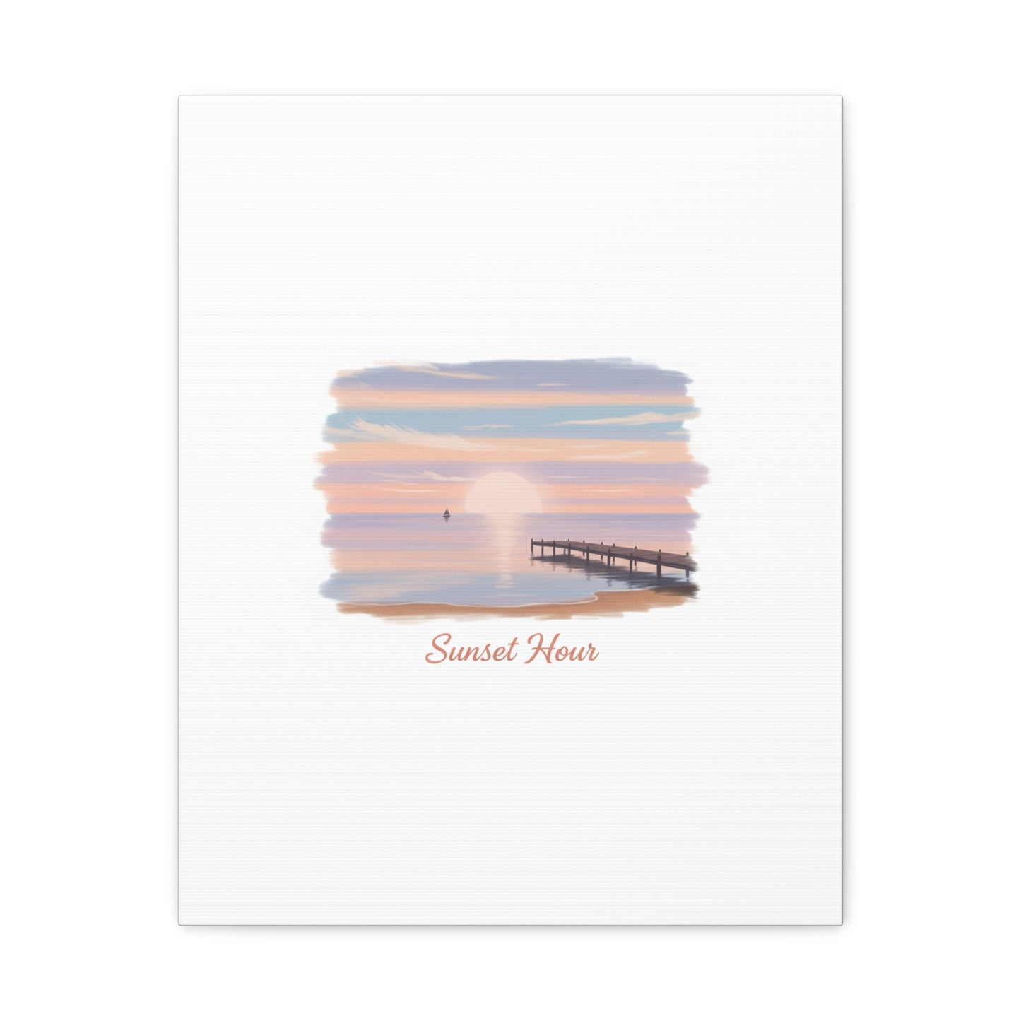 Sunset Hour Canvas, Matte Stretched 1.25" | Minimal Luxe Gold Accent