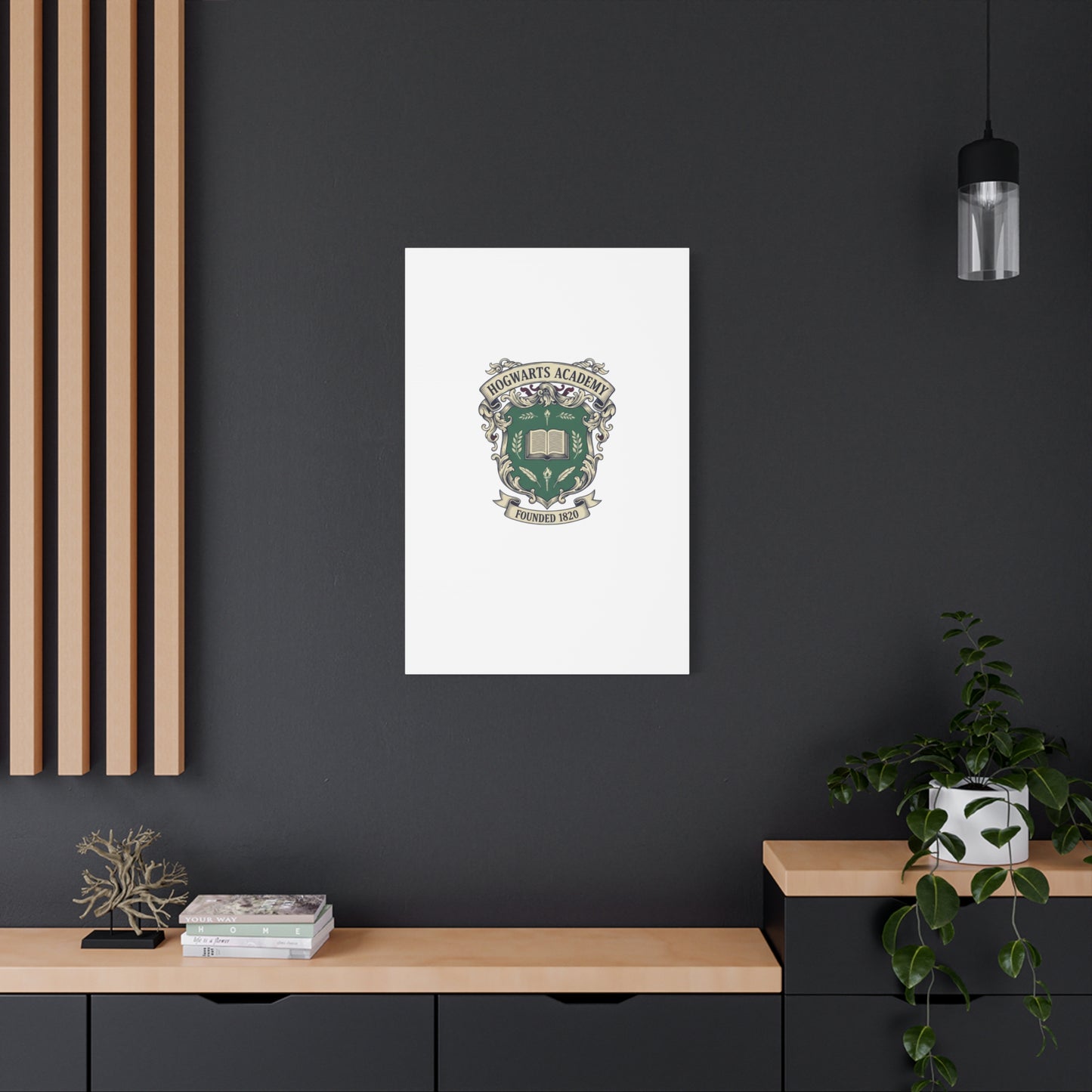 Hogwarts Ivy-Style Emblem Canvas | vintage club logo, old money crest