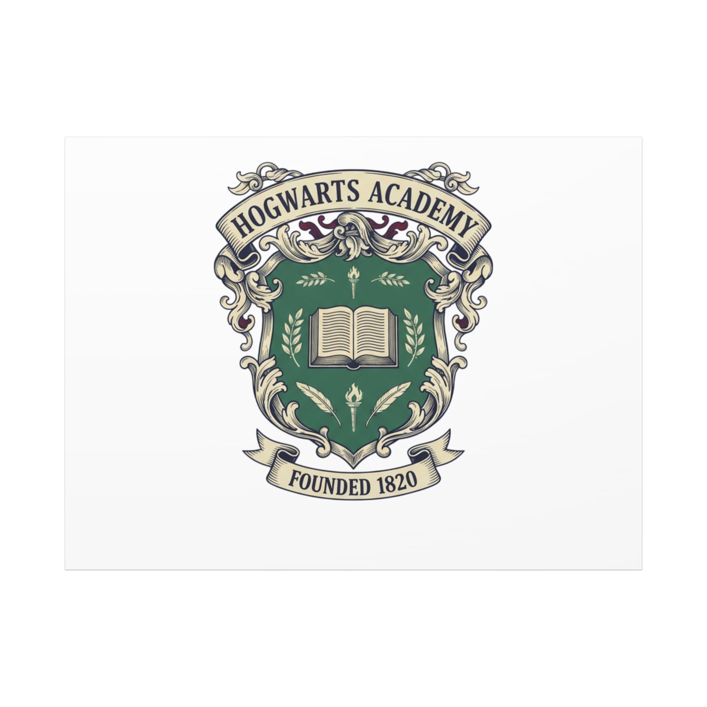 Hogwarts Ivy-Style Emblem Canvas | vintage club logo, old money crest