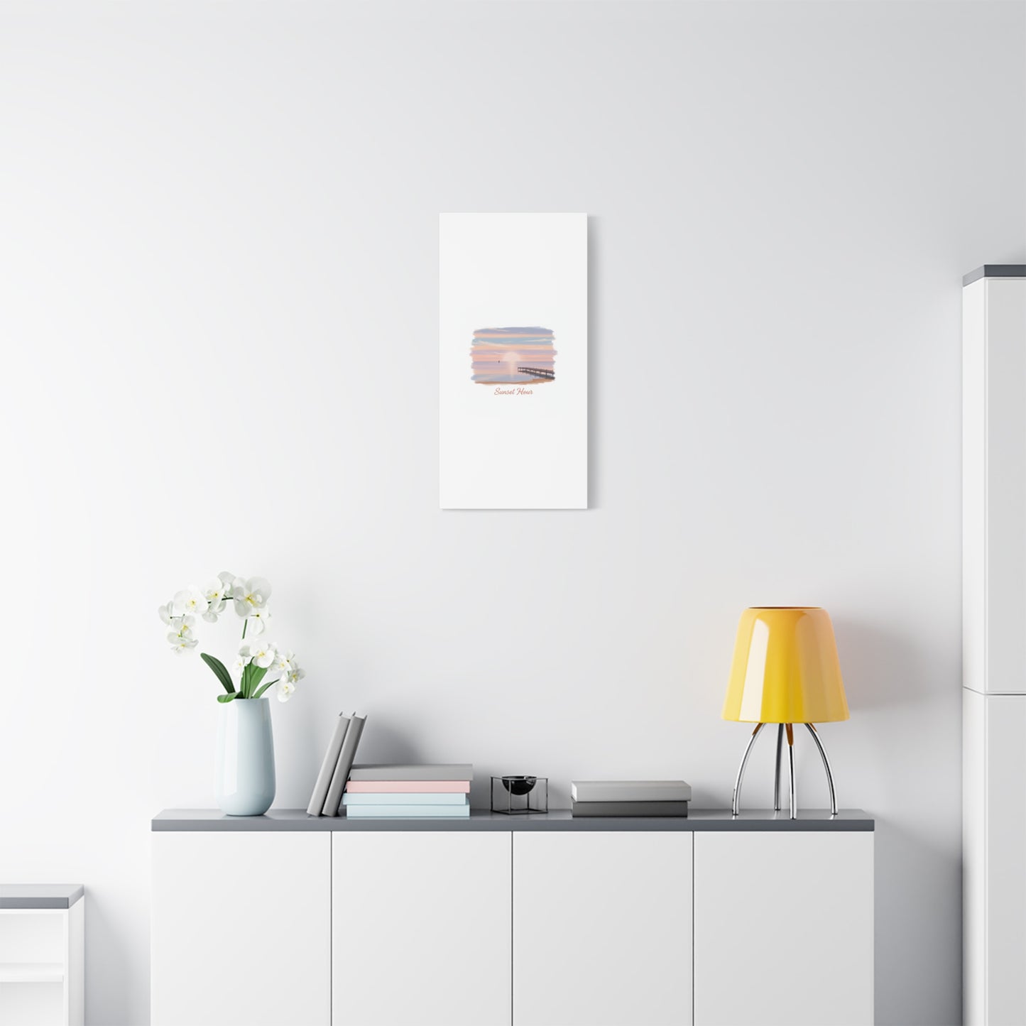 Sunset Hour Canvas, Matte Stretched 1.25" | Minimal Luxe Gold Accent