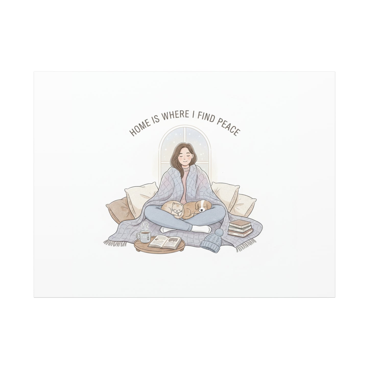 Home Is Where I Find Peace Canvas | Cozy Homebody Wall Art, Introvert Winter