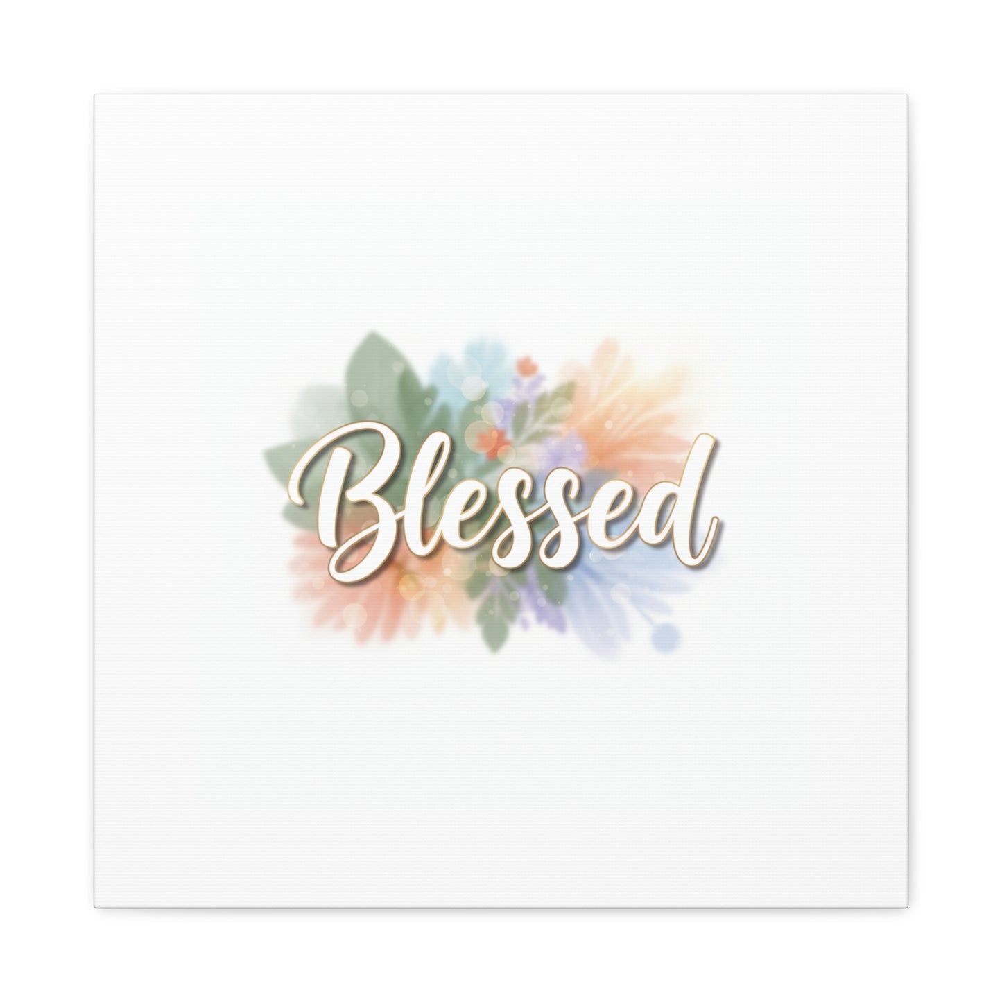 Blessed Floral Script Canvas