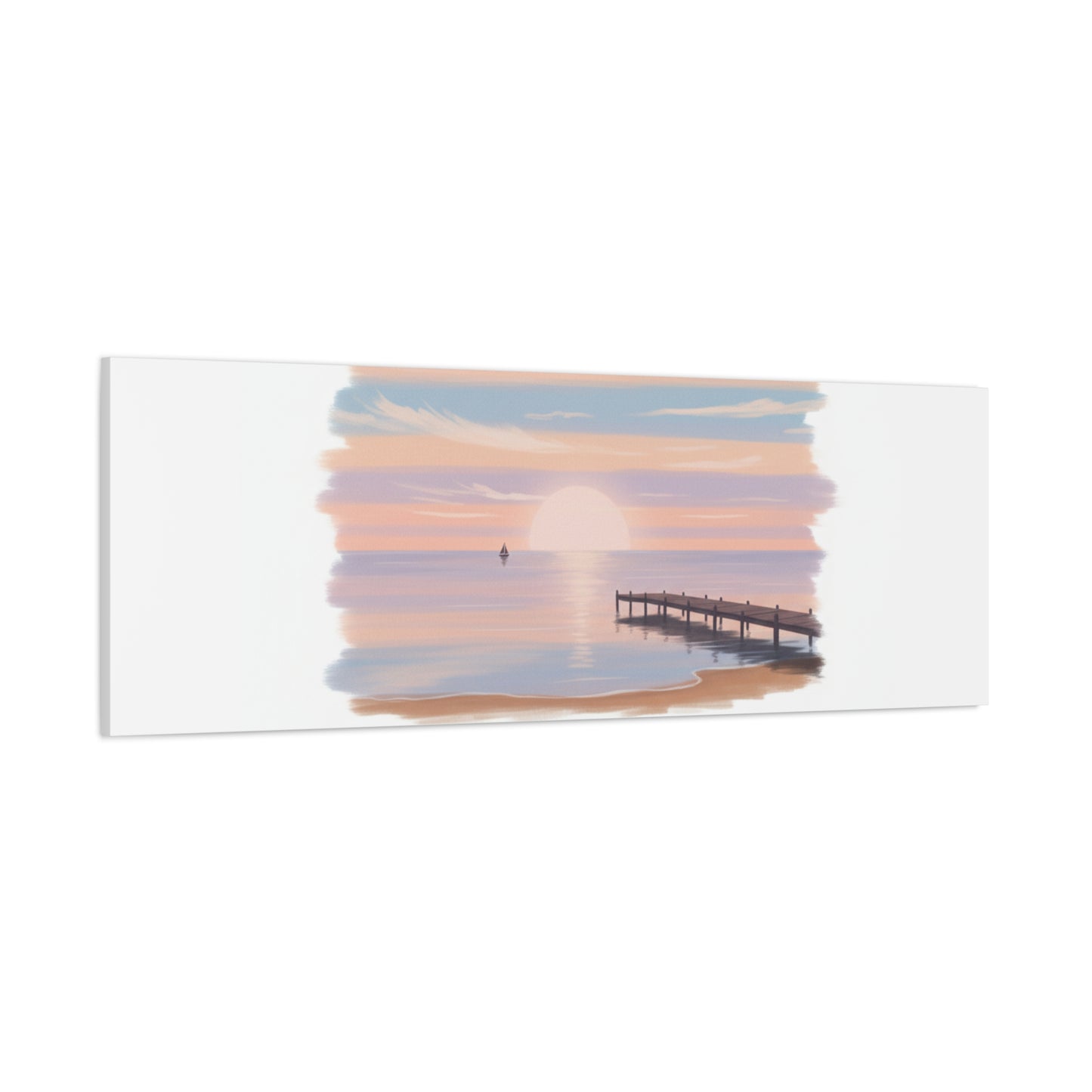 Sunset Hour Canvas, Matte Stretched 1.25" | Minimal Luxe Gold Accent