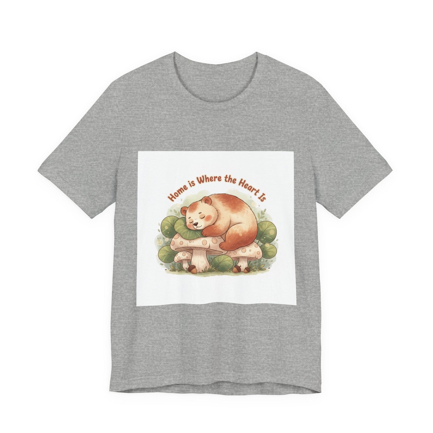 Cozy Sleeping Bear Illustration Tee | cute animal illustration, winter forest art