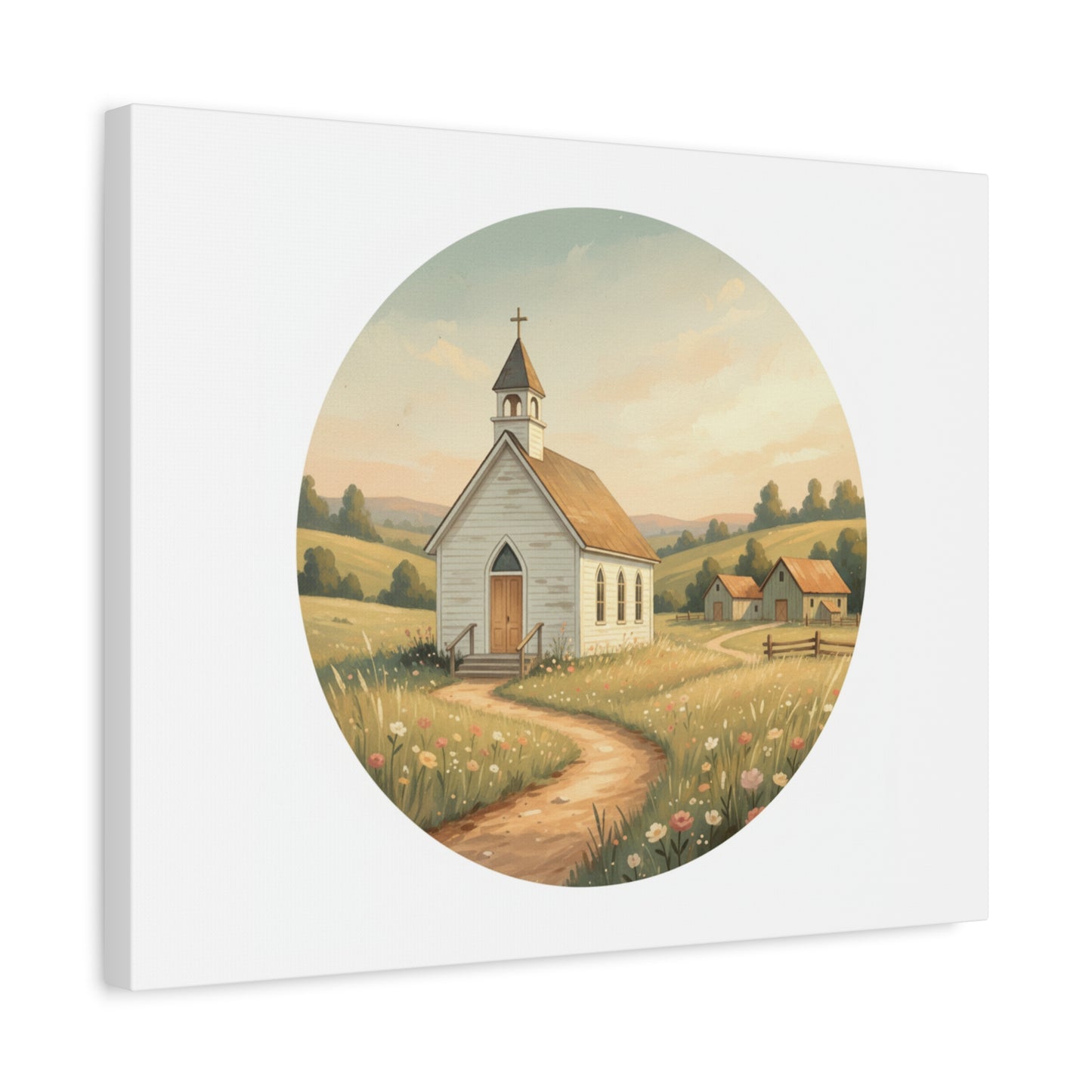 Country Church Matte Canvas, Stretched, 1.25"