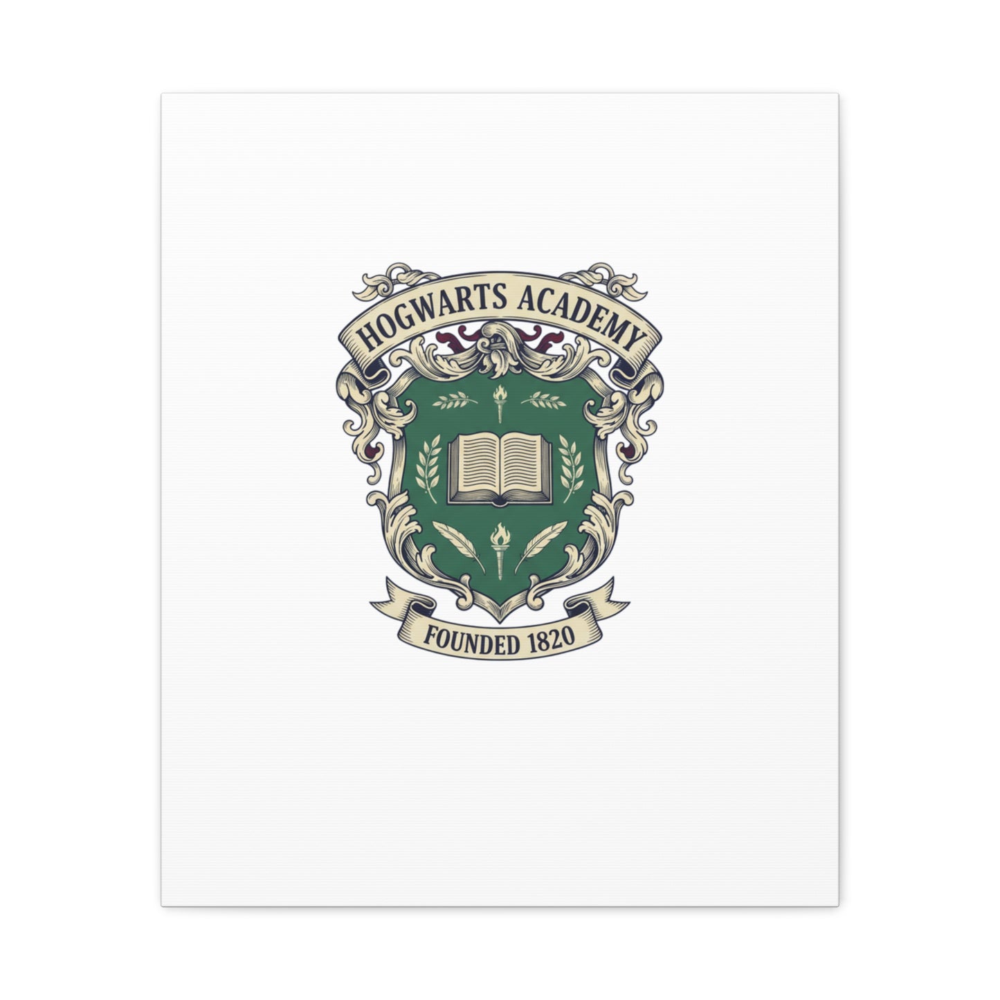Hogwarts Ivy-Style Emblem Canvas | vintage club logo, old money crest
