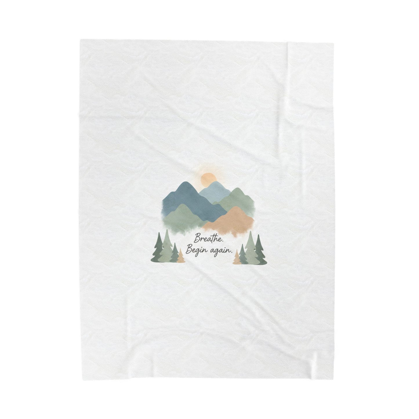 Mountain Throw Blanket -breathe and began again-