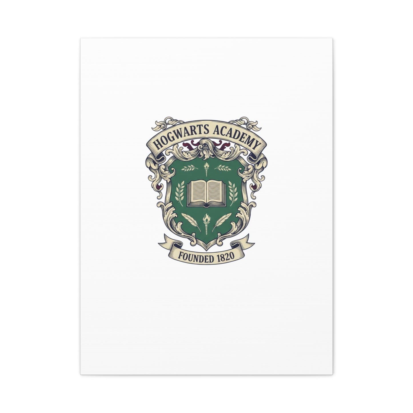 Hogwarts Ivy-Style Emblem Canvas | vintage club logo, old money crest