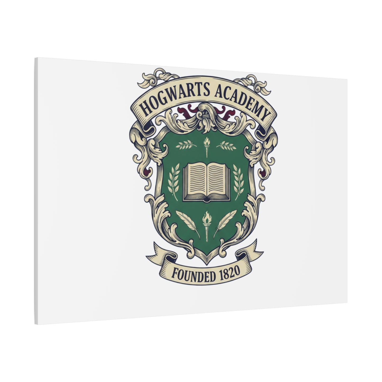 Hogwarts Ivy-Style Emblem Canvas | vintage club logo, old money crest