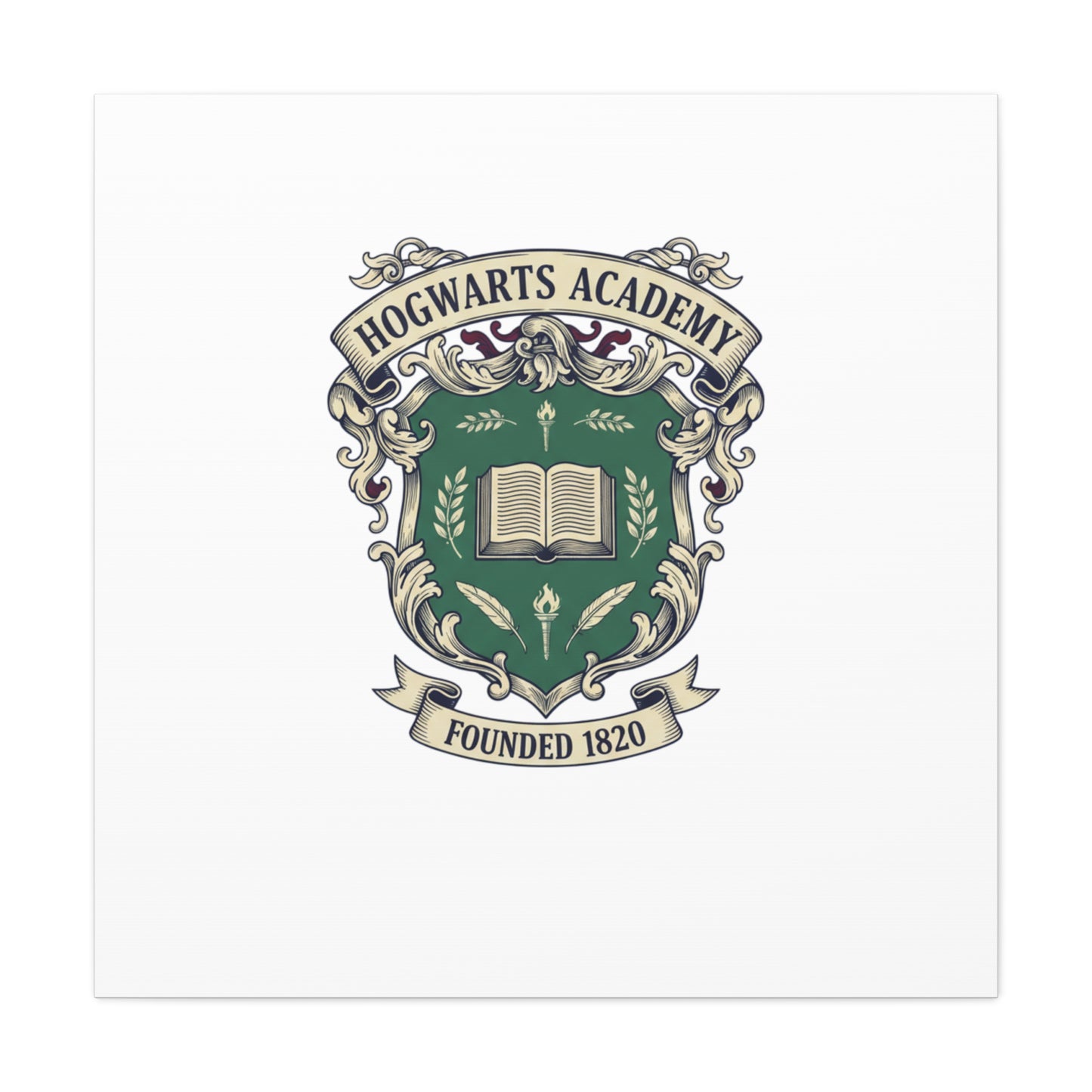 Hogwarts Ivy-Style Emblem Canvas | vintage club logo, old money crest