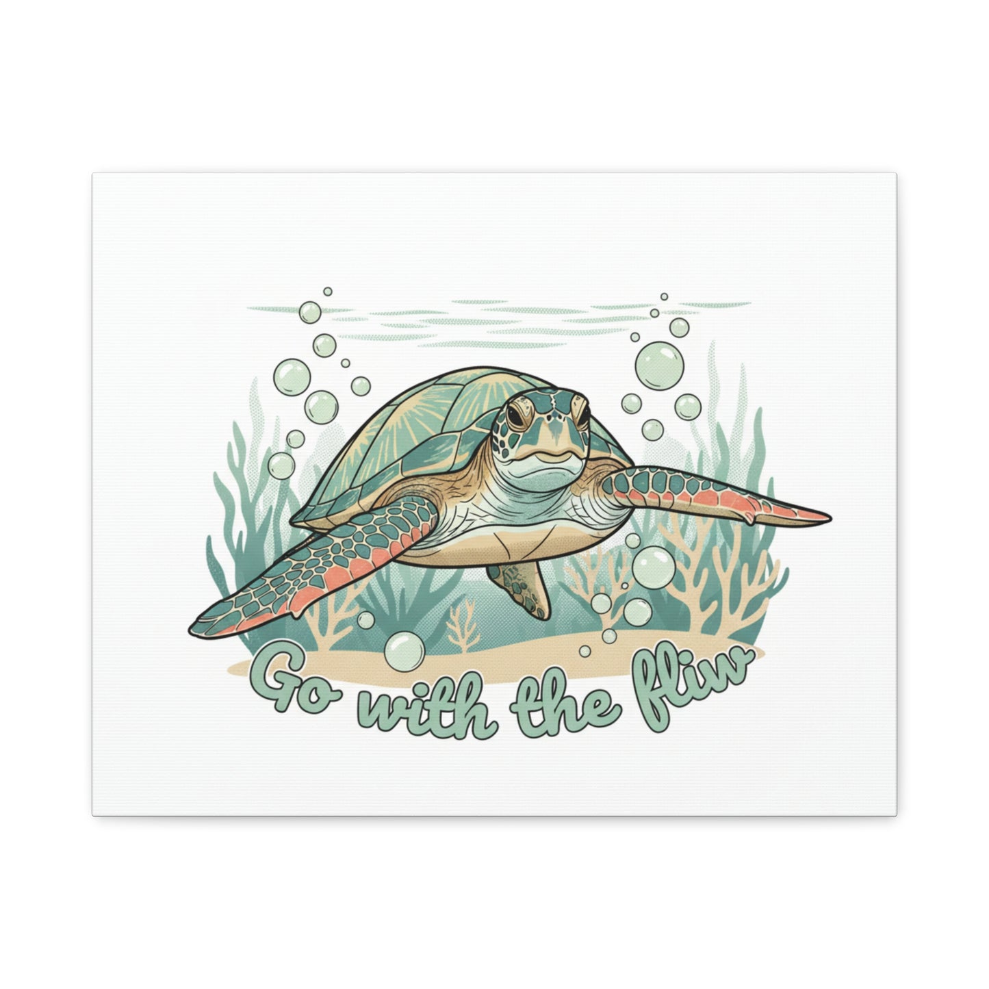 Go with the Flow Turtle Canvas