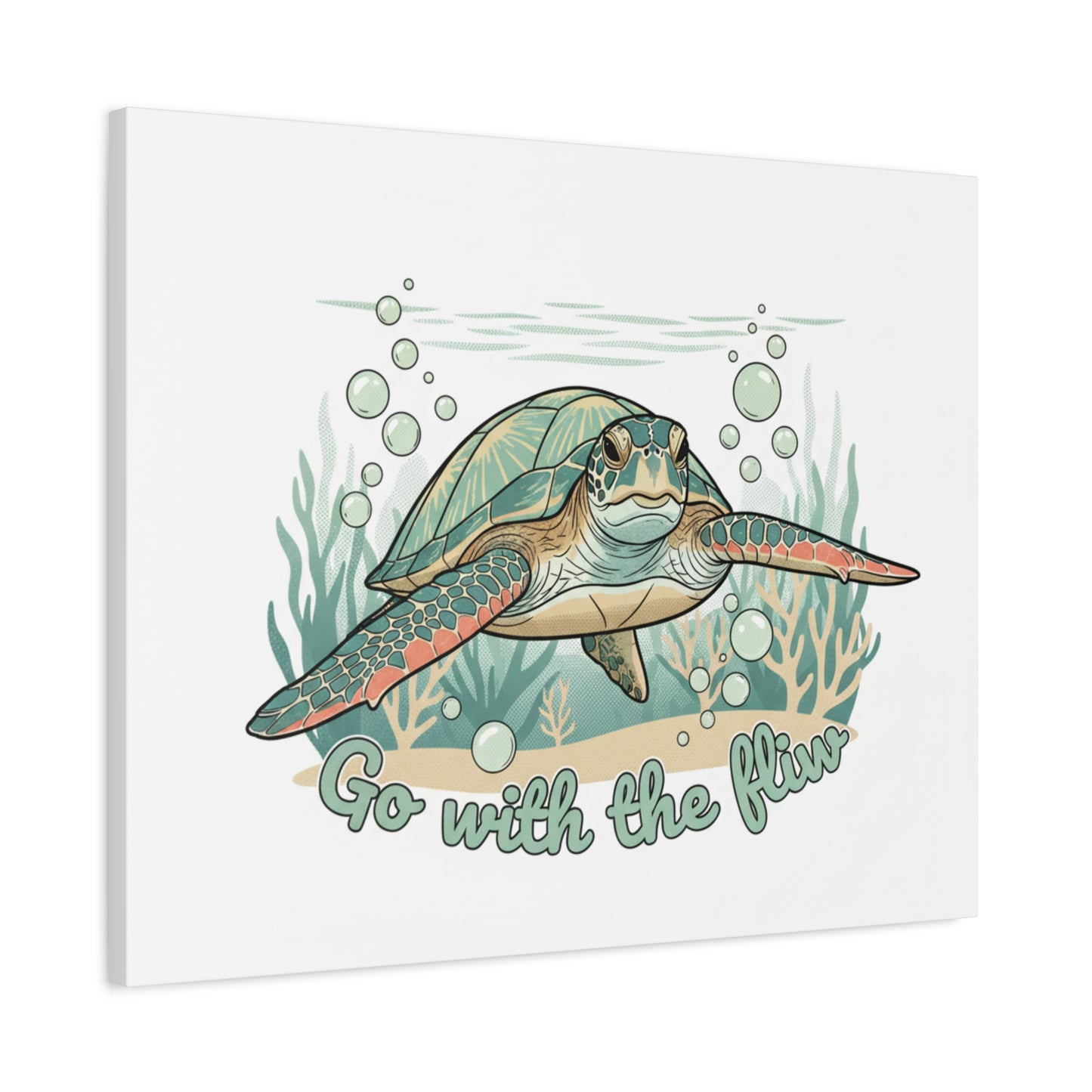 Go with the Flow Turtle Canvas