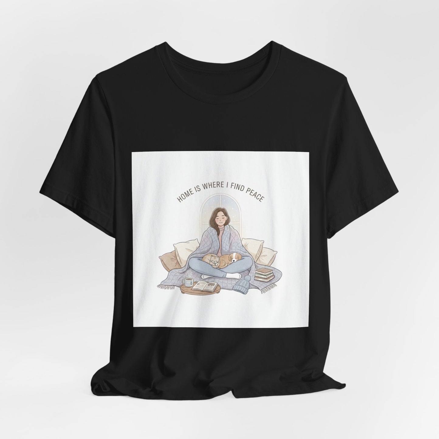 Home Is Where I Find Peace Tee | Introvert Homebody, Cozy Winter Shirt