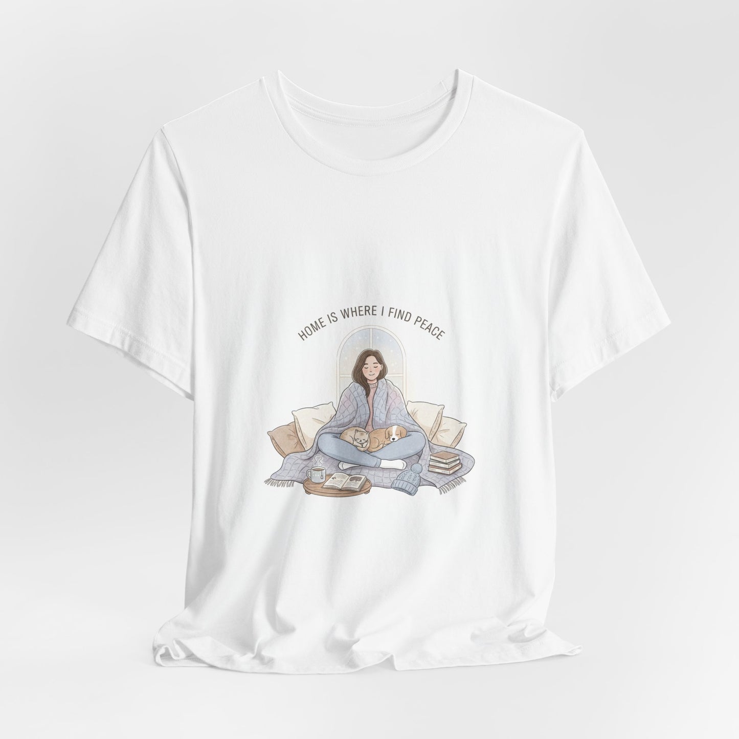 Home Is Where I Find Peace Tee | Introvert Homebody, Cozy Winter Shirt