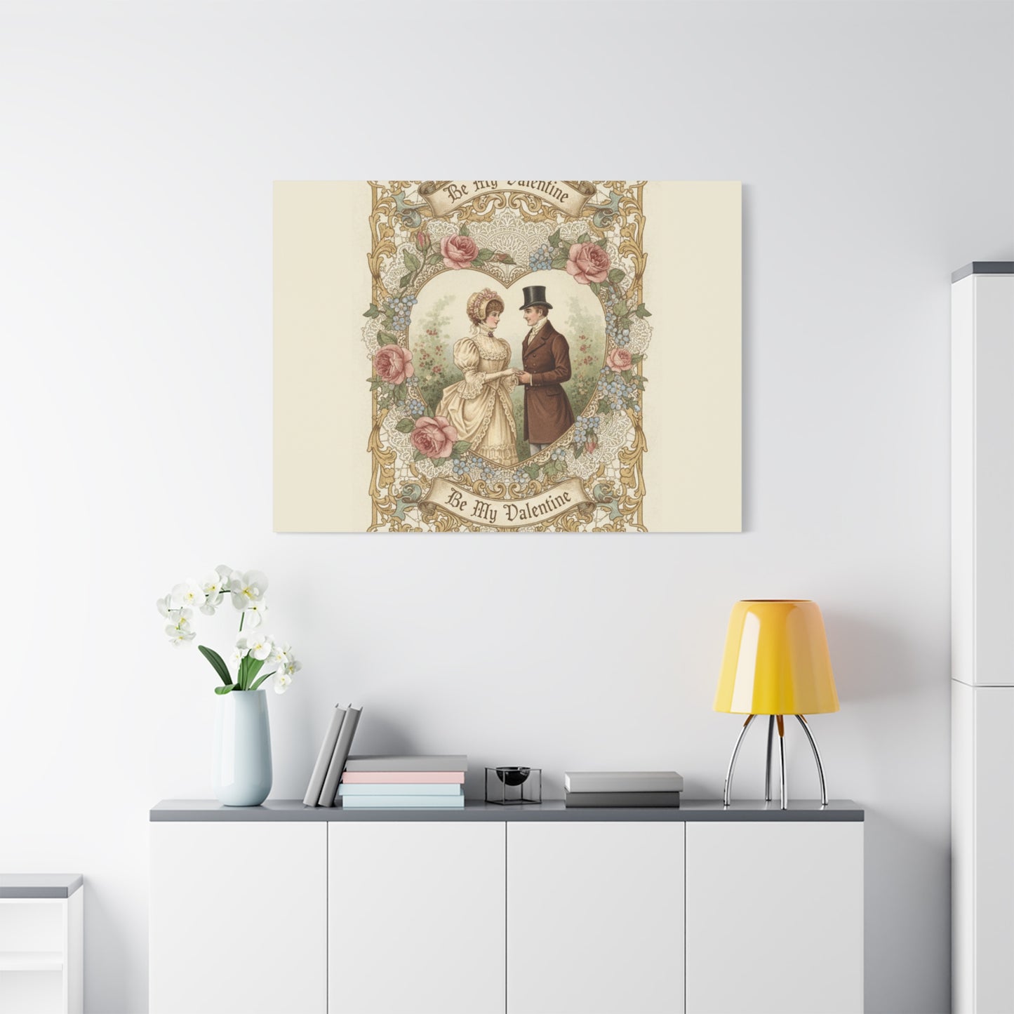 Victorian Valentine Print Canvas | Retro Americana, Vintage Romance