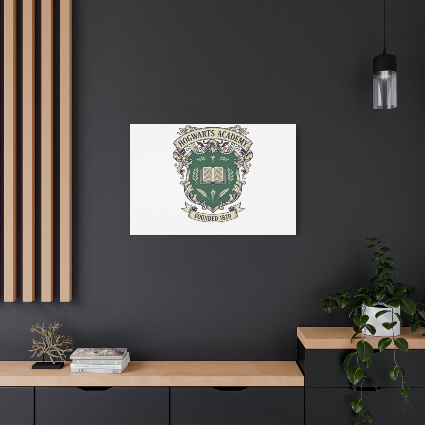 Hogwarts Ivy-Style Emblem Canvas | vintage club logo, old money crest