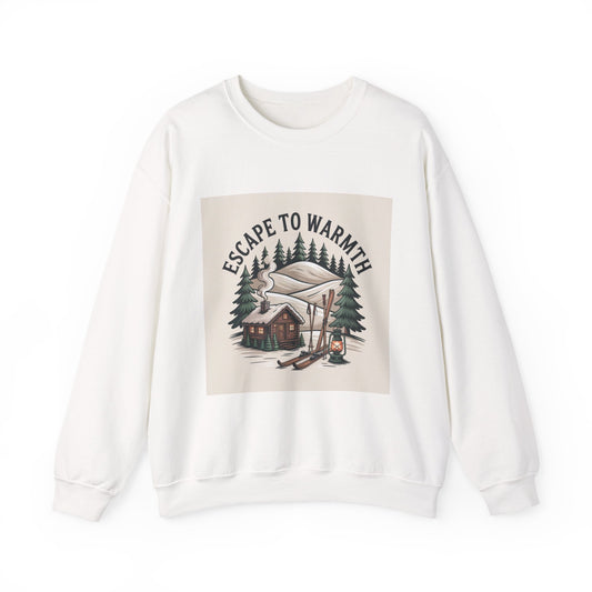 Escape to Warmth Cabin Vibes Sweatshirt | mountain silhouette, pine tree sweatshirt