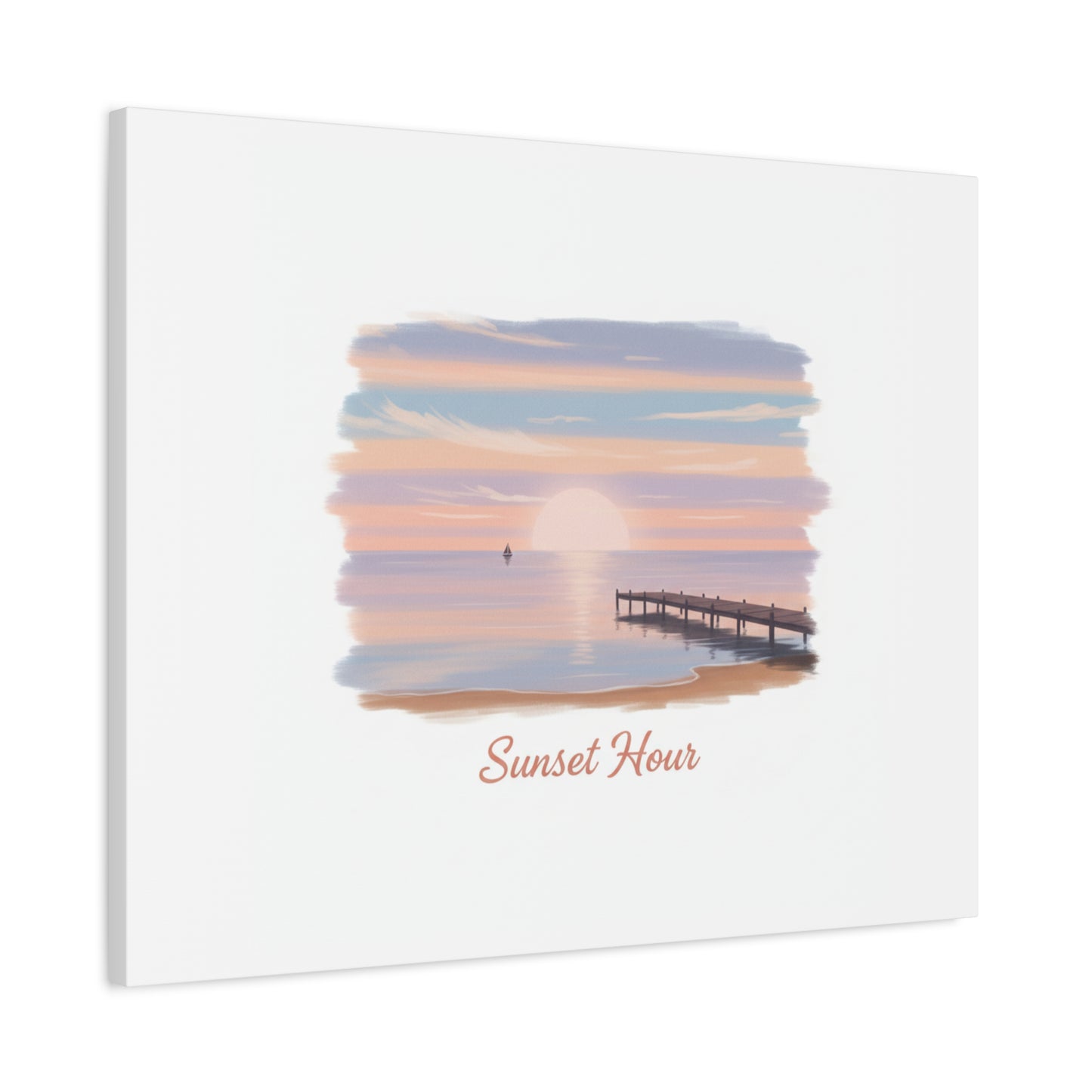 Sunset Hour Canvas, Matte Stretched 1.25" | Minimal Luxe Gold Accent