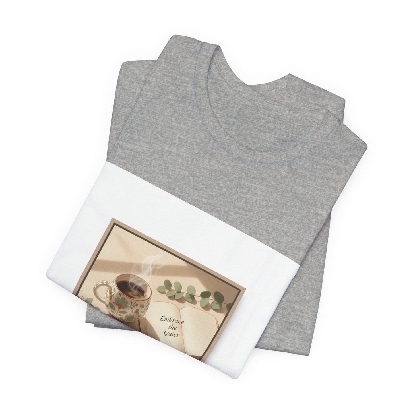 quiet mornings journaling tee | sunrise decor, minimalist coffee art