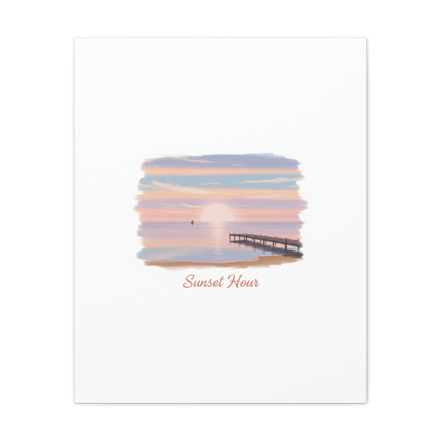 Sunset Hour Canvas, Matte Stretched 1.25" | Minimal Luxe Gold Accent