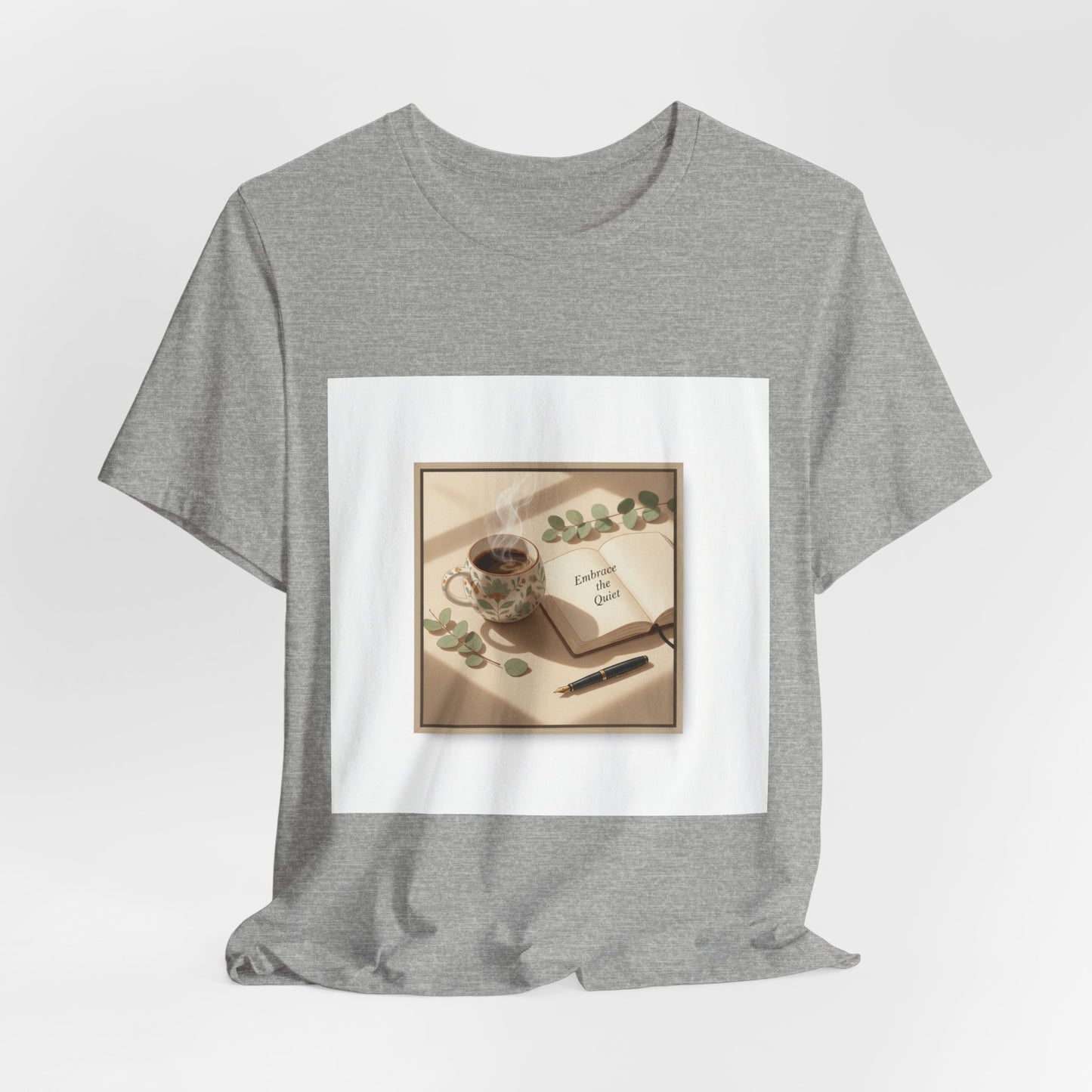 quiet mornings journaling tee | sunrise decor, minimalist coffee art