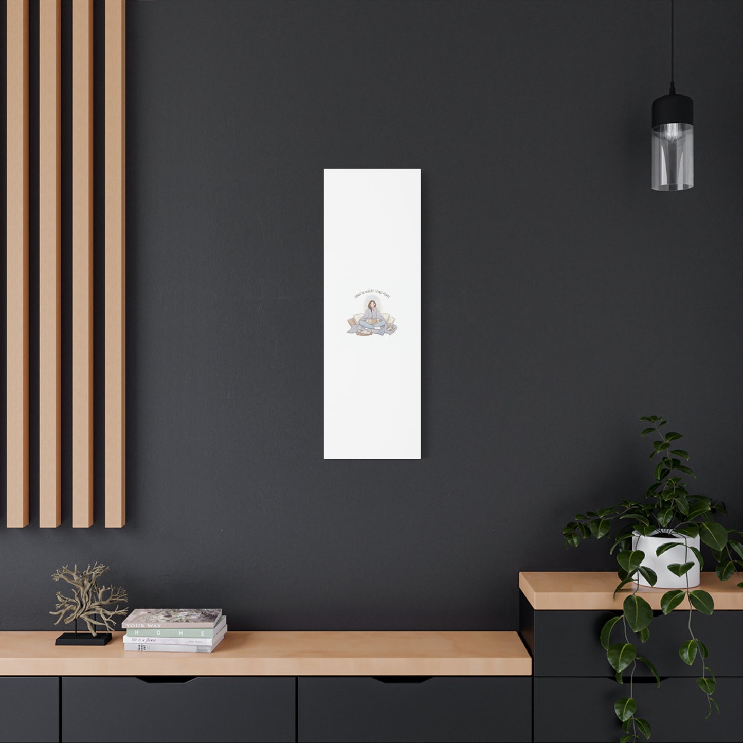 Home Is Where I Find Peace Canvas | Cozy Homebody Wall Art, Introvert Winter