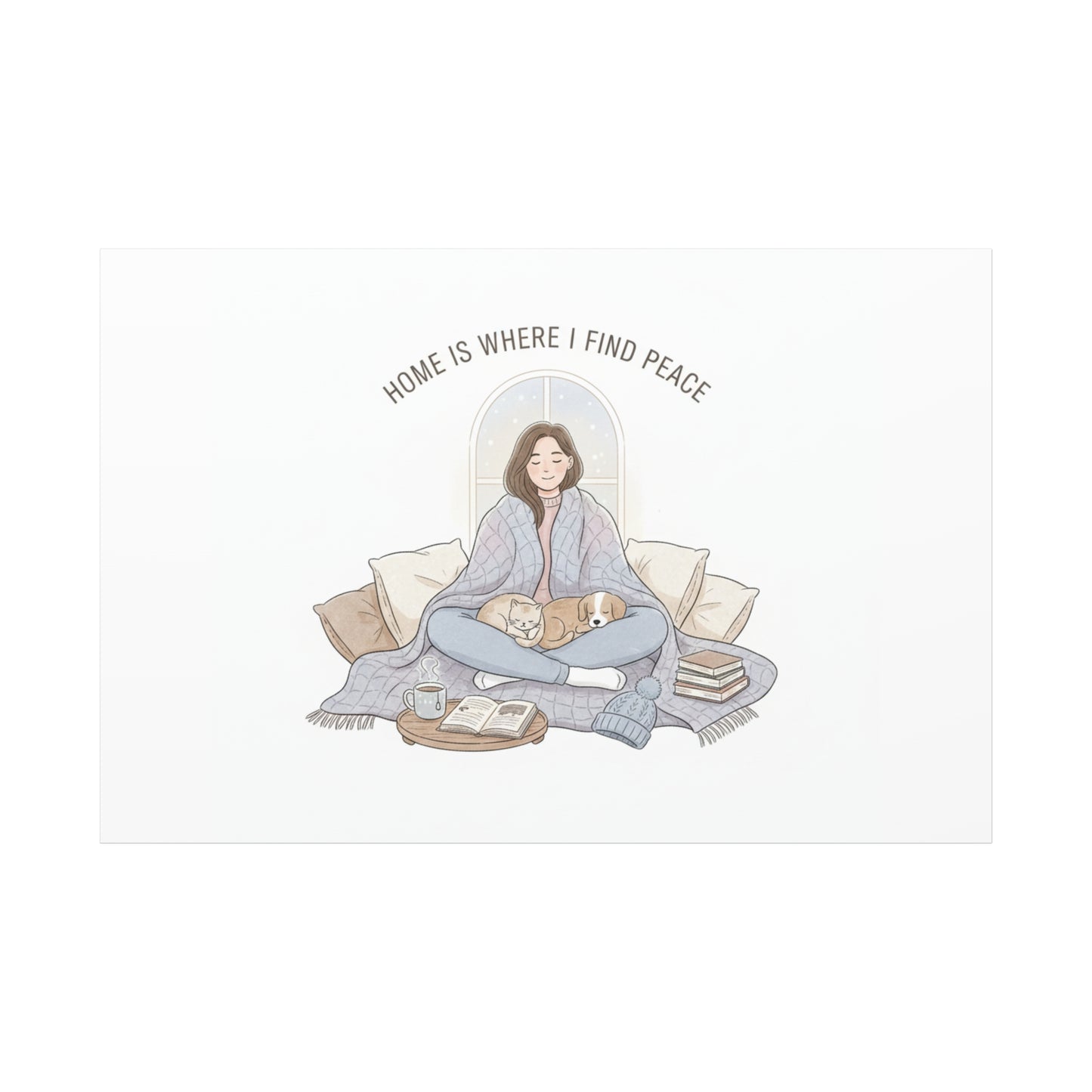 Home Is Where I Find Peace Canvas | Cozy Homebody Wall Art, Introvert Winter