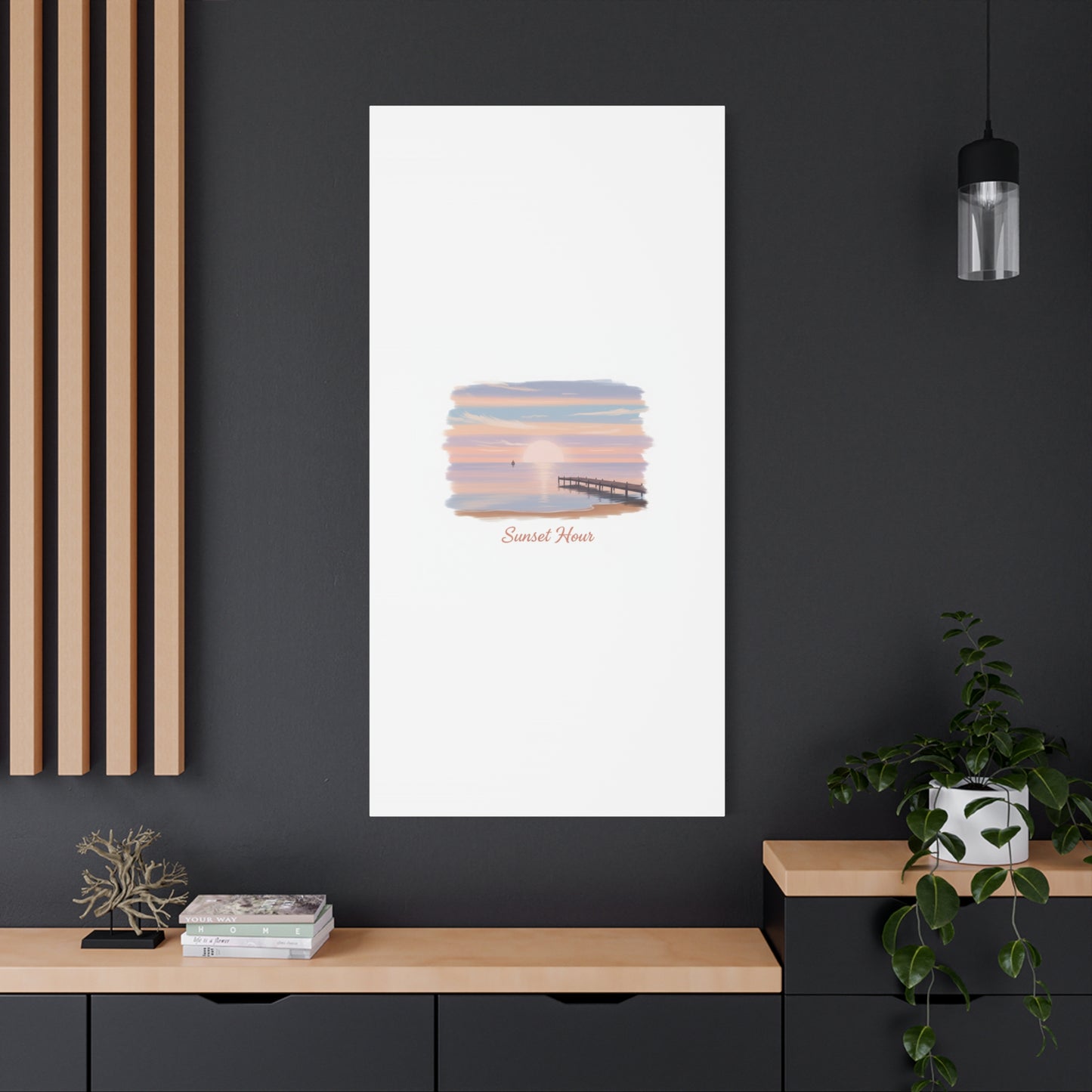Sunset Hour Canvas, Matte Stretched 1.25" | Minimal Luxe Gold Accent