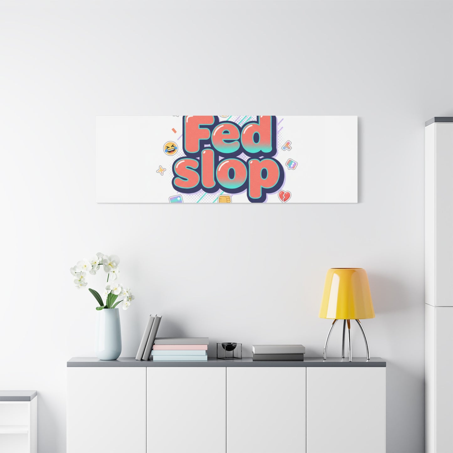 Fed Slop Canvas, Stretched Matte Print | Gen-Z Slang, Meme Text