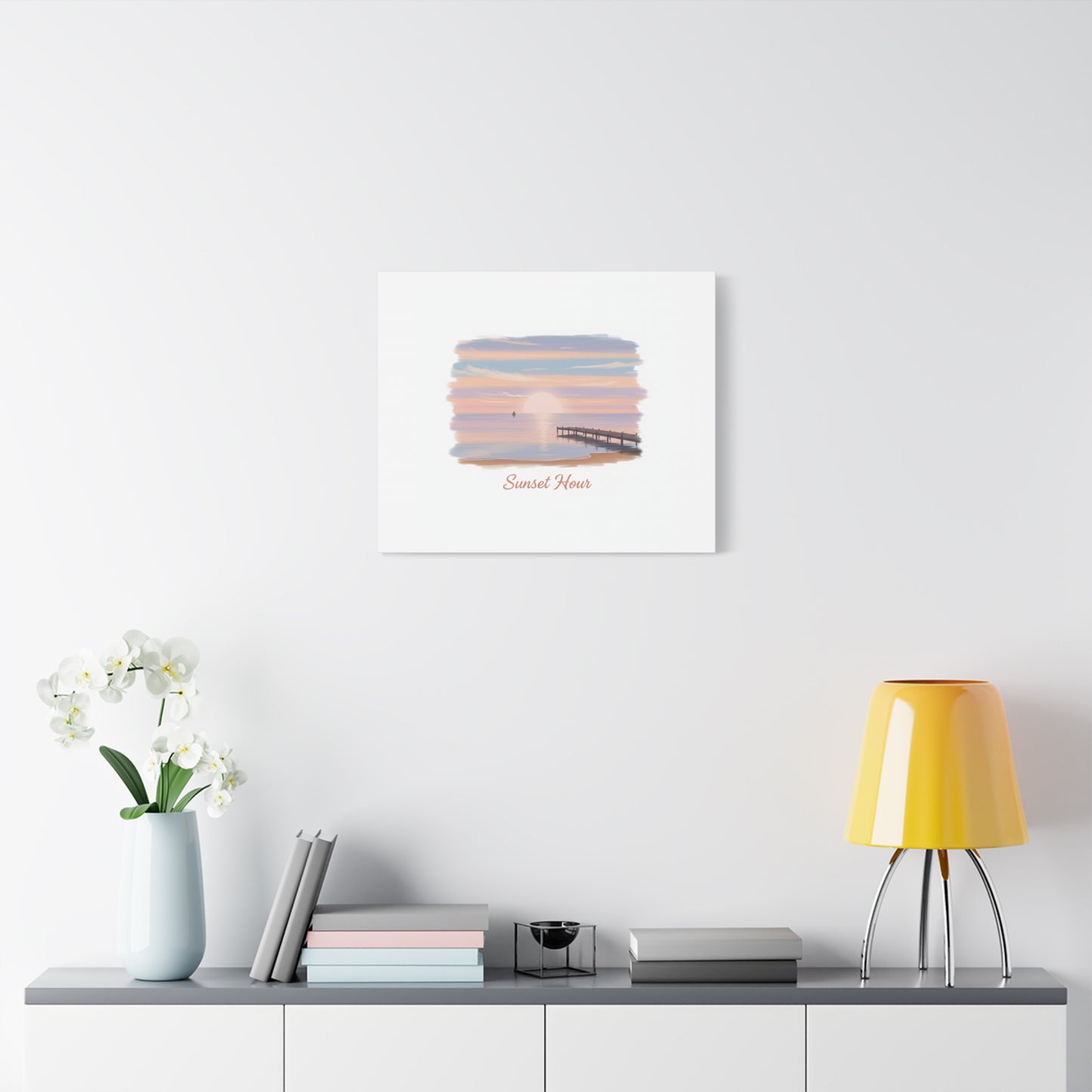 Sunset Hour Canvas, Matte Stretched 1.25" | Minimal Luxe Gold Accent