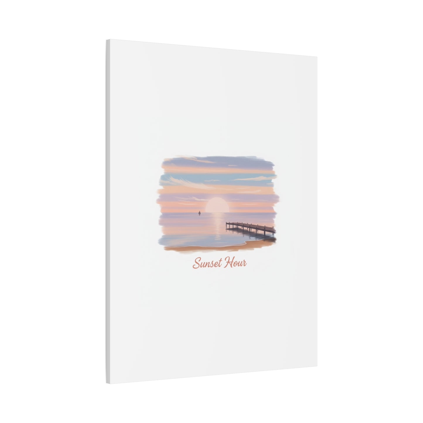Sunset Hour Canvas, Matte Stretched 1.25" | Minimal Luxe Gold Accent